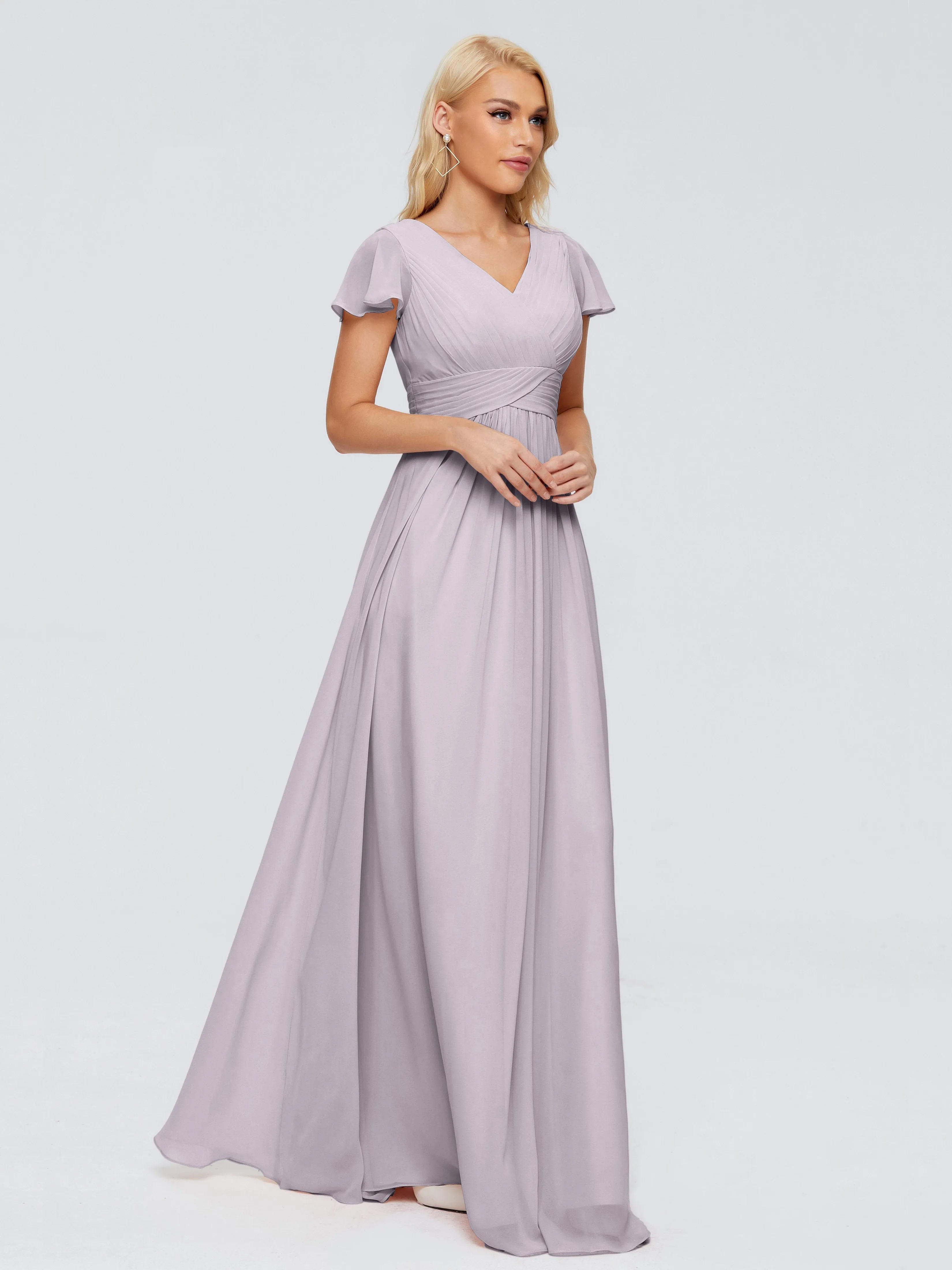 Charlie Cap Sleeves Elegant Chiffon Bridesmaid Dresses