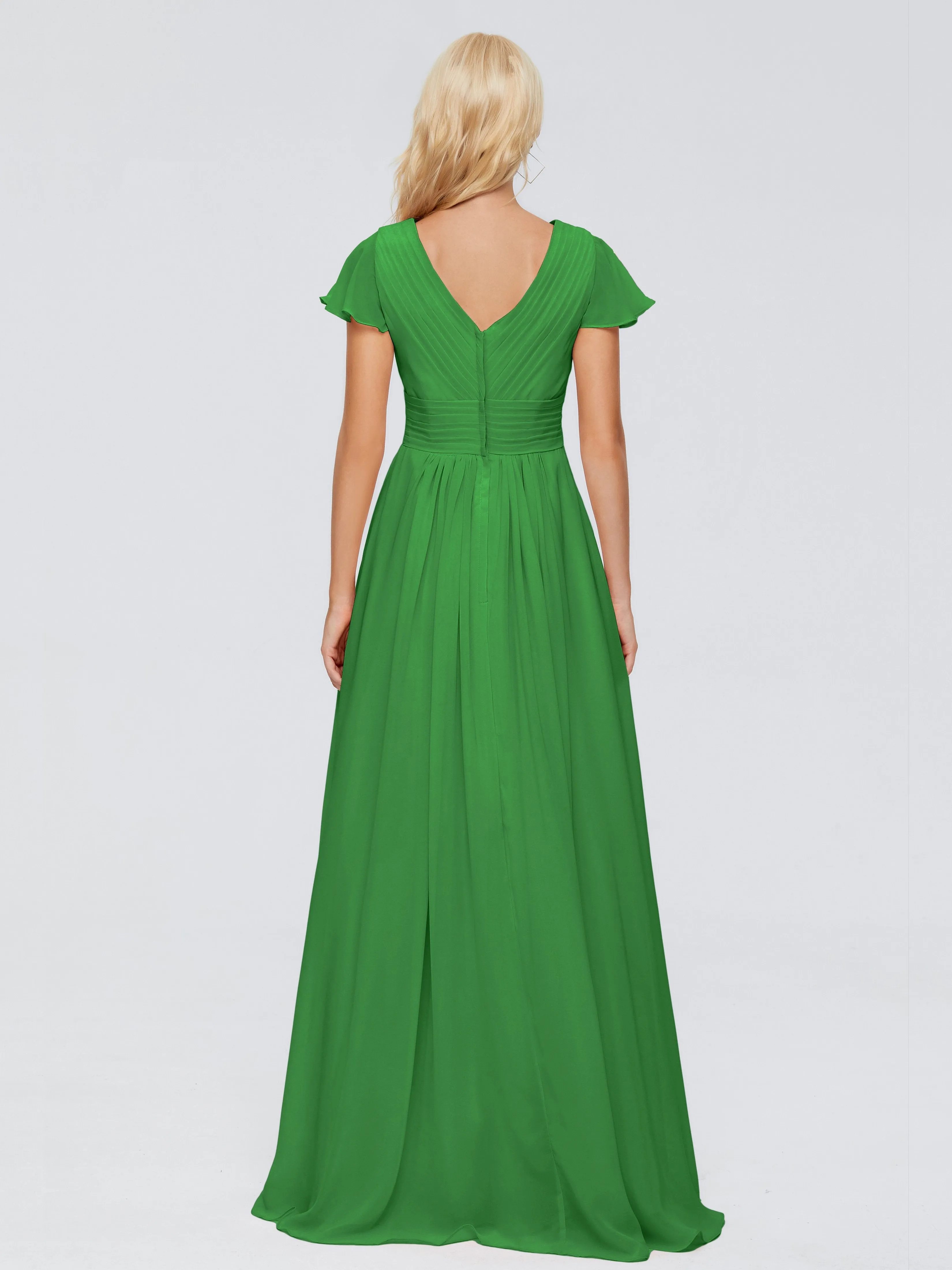 Charlie Cap Sleeves Elegant Chiffon Bridesmaid Dresses