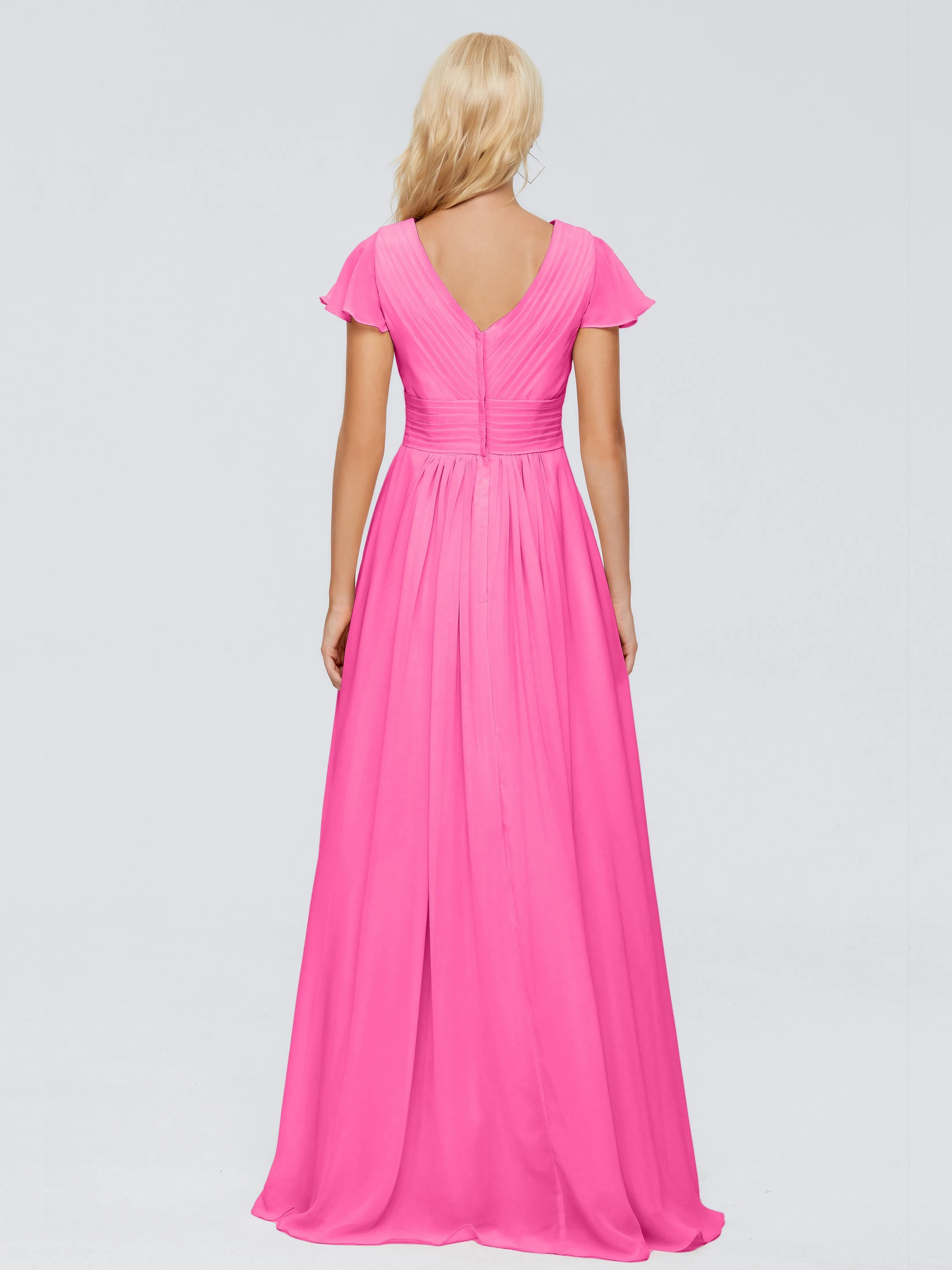 Charlie Cap Sleeves Elegant Chiffon Bridesmaid Dresses