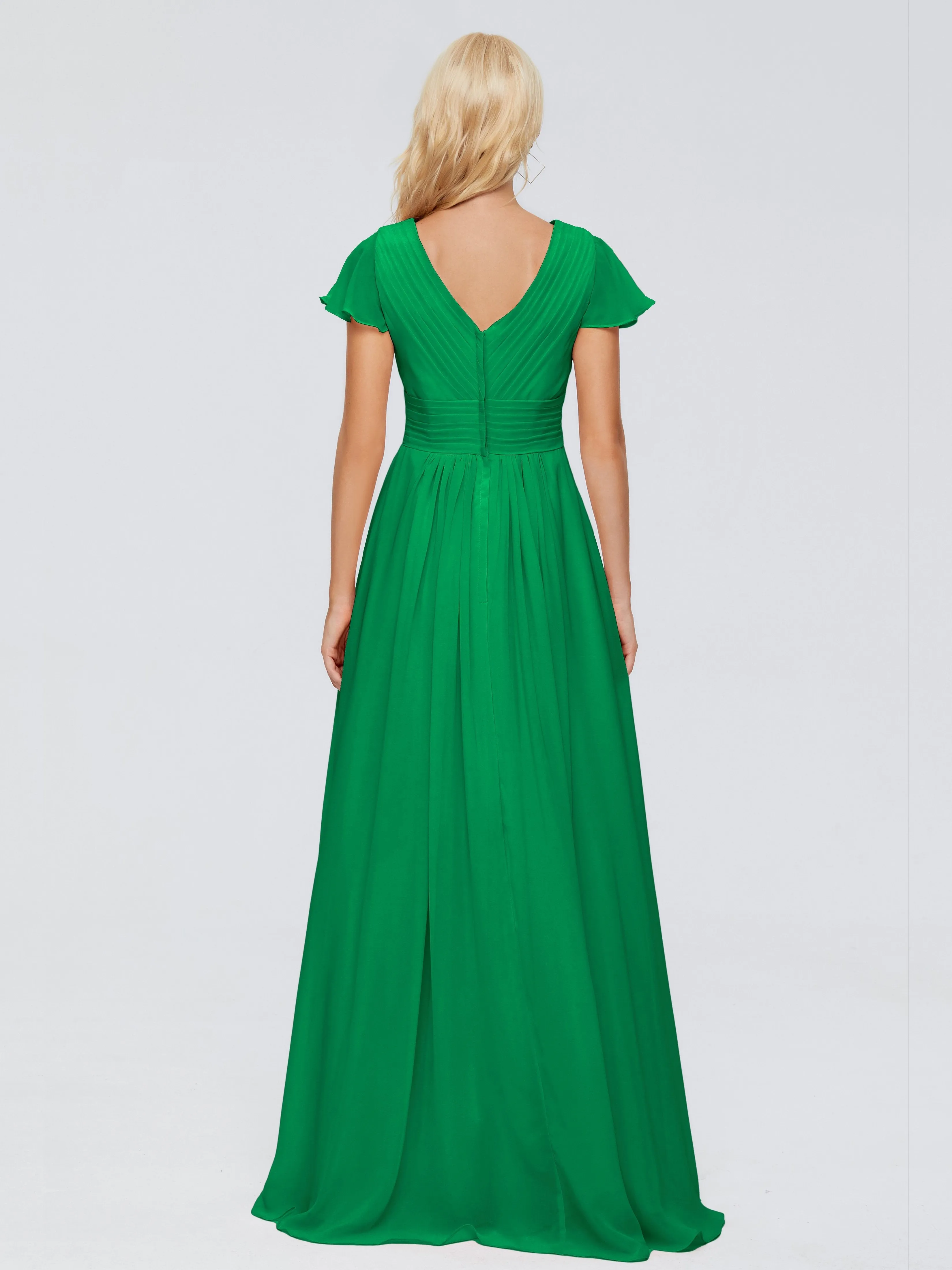 Charlie Cap Sleeves Elegant Chiffon Bridesmaid Dresses