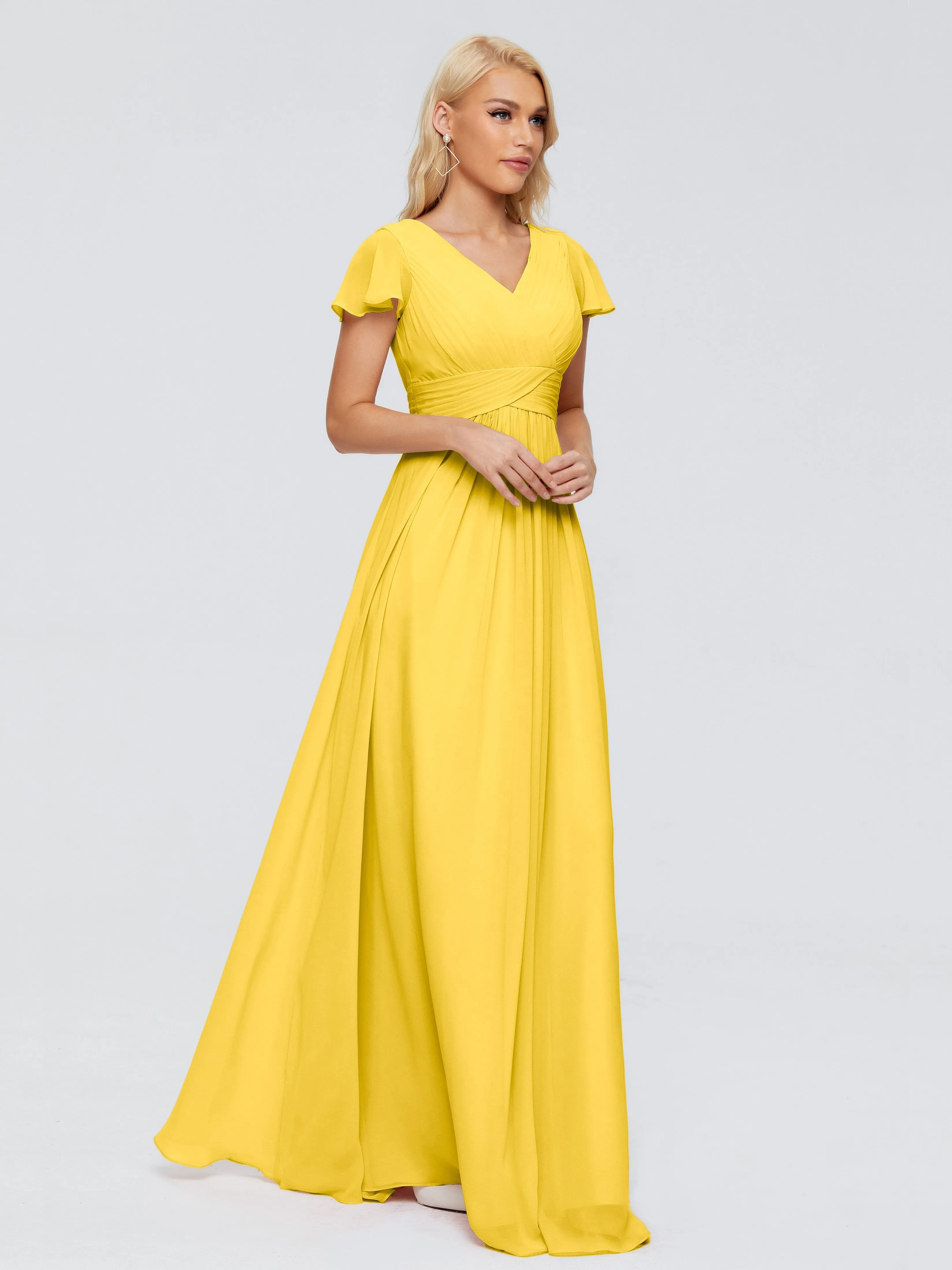 Charlie Cap Sleeves Elegant Chiffon Bridesmaid Dresses