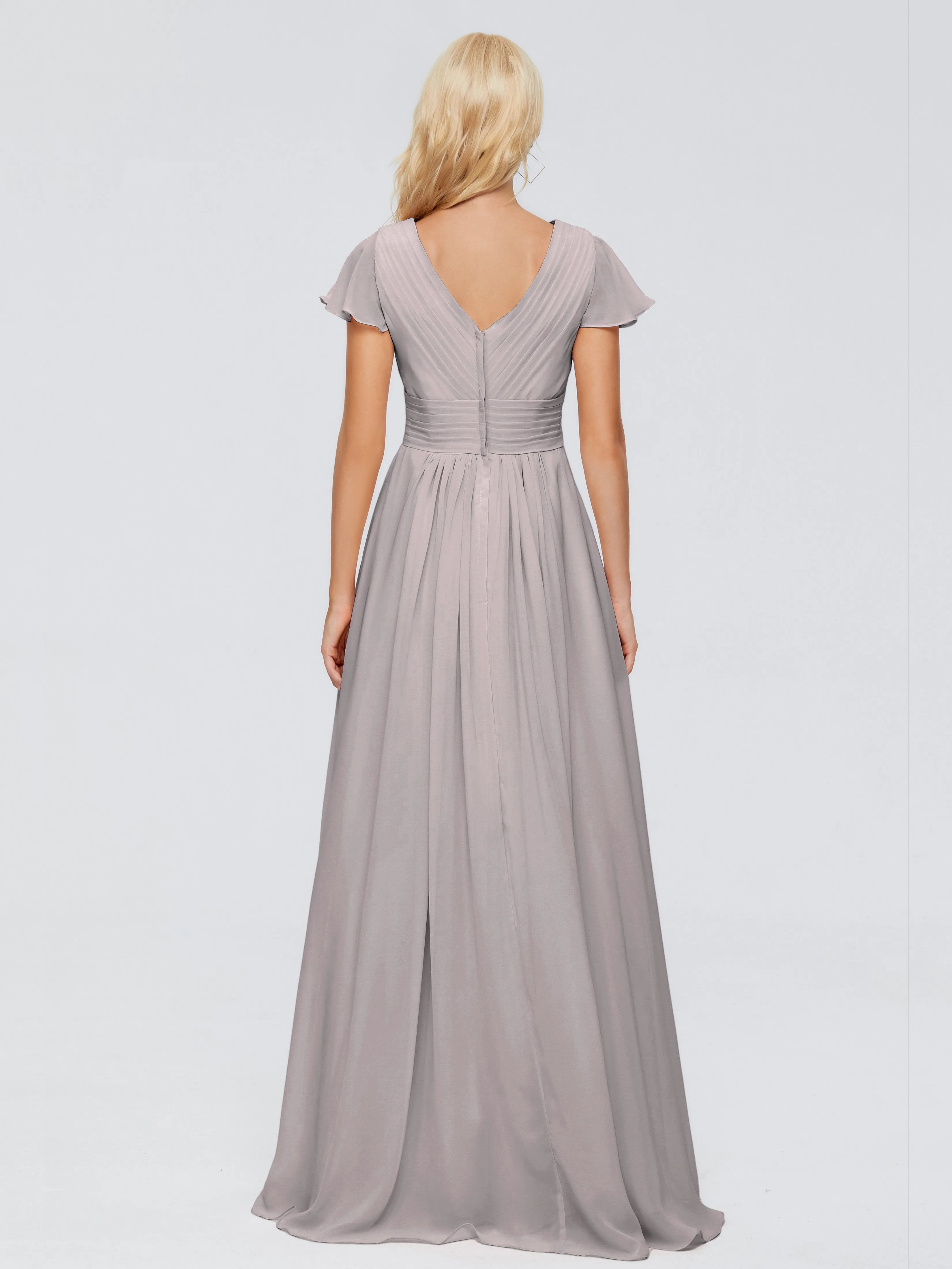 Charlie Cap Sleeves Elegant Chiffon Bridesmaid Dresses