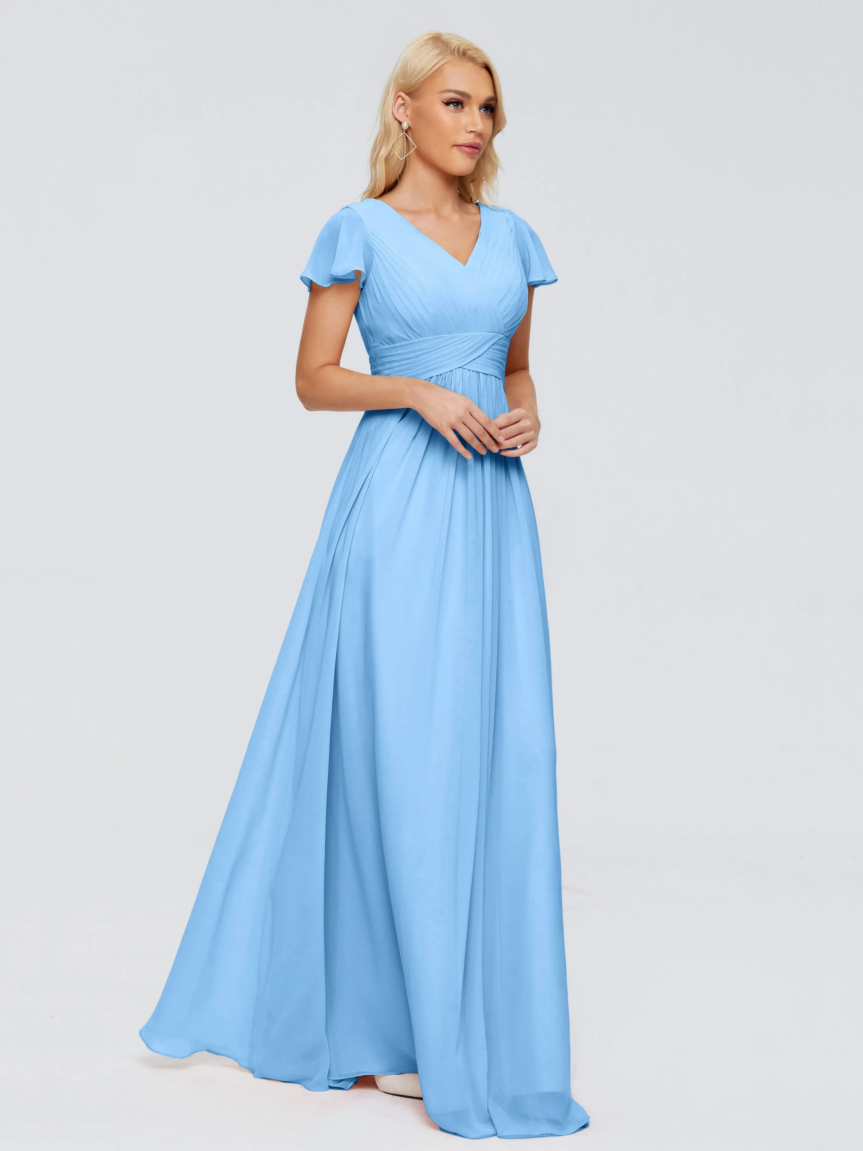 Charlie Cap Sleeves Elegant Chiffon Bridesmaid Dresses