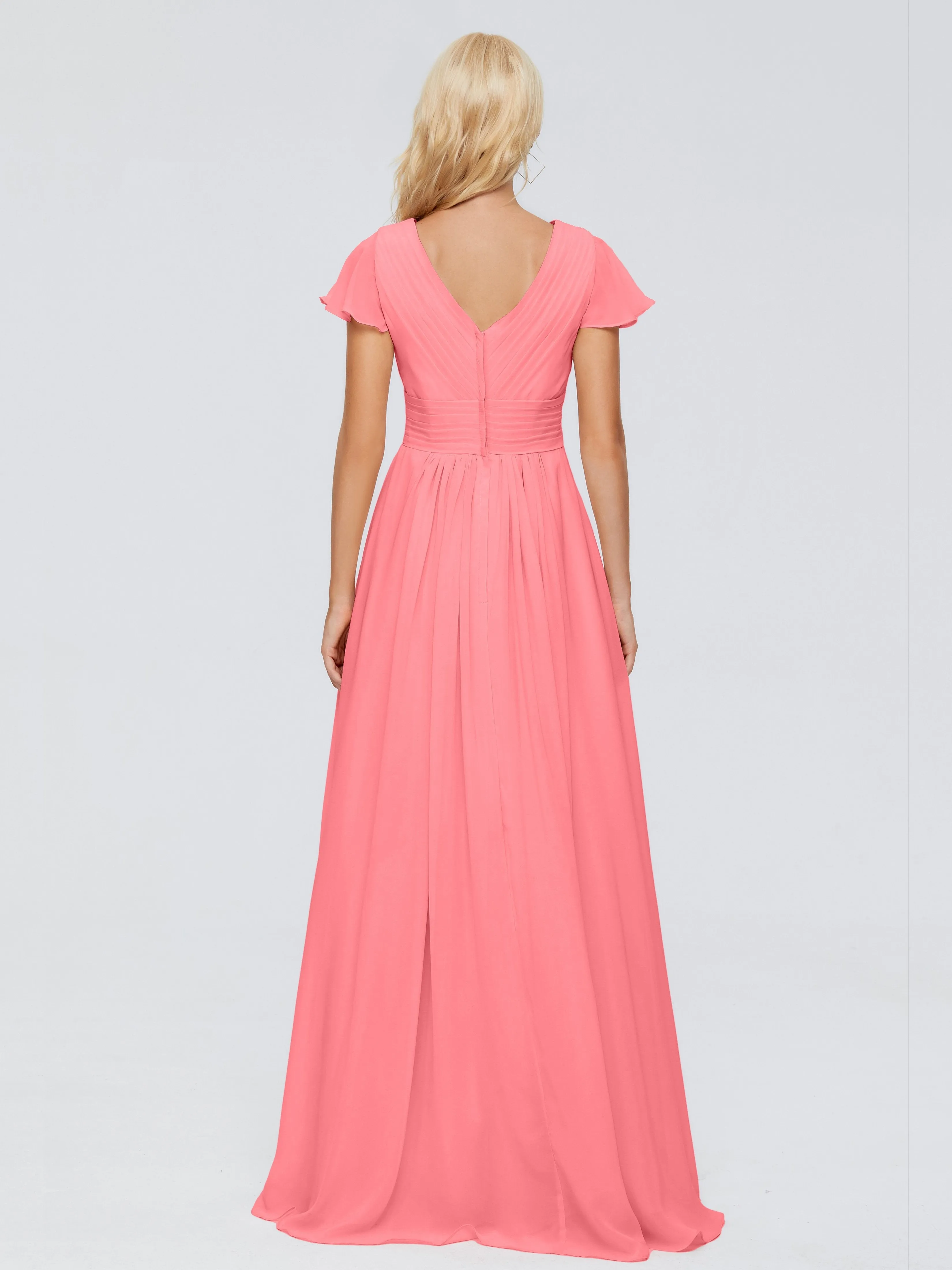 Charlie Cap Sleeves Elegant Chiffon Bridesmaid Dresses
