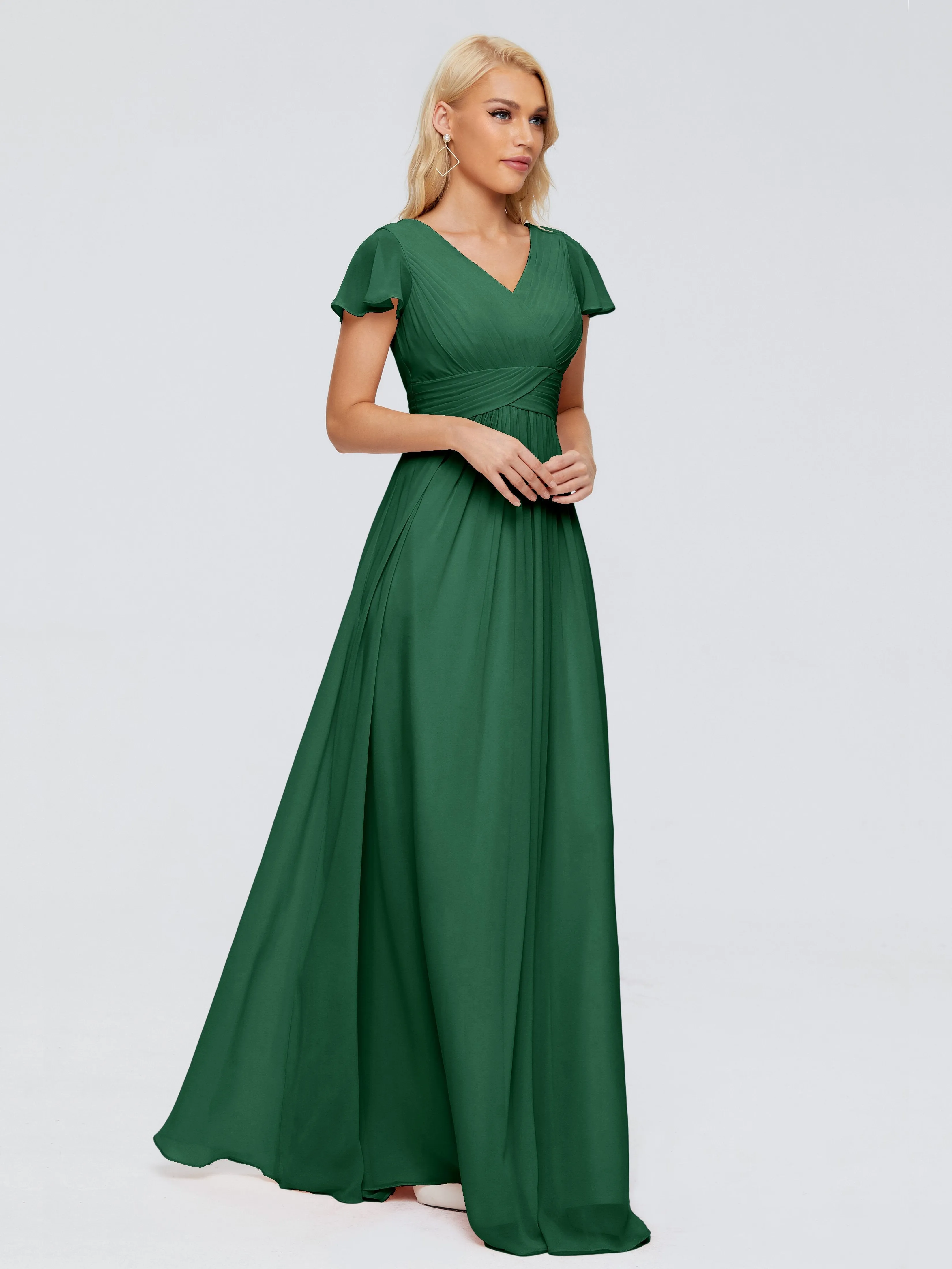 Charlie Cap Sleeves Elegant Chiffon Bridesmaid Dresses