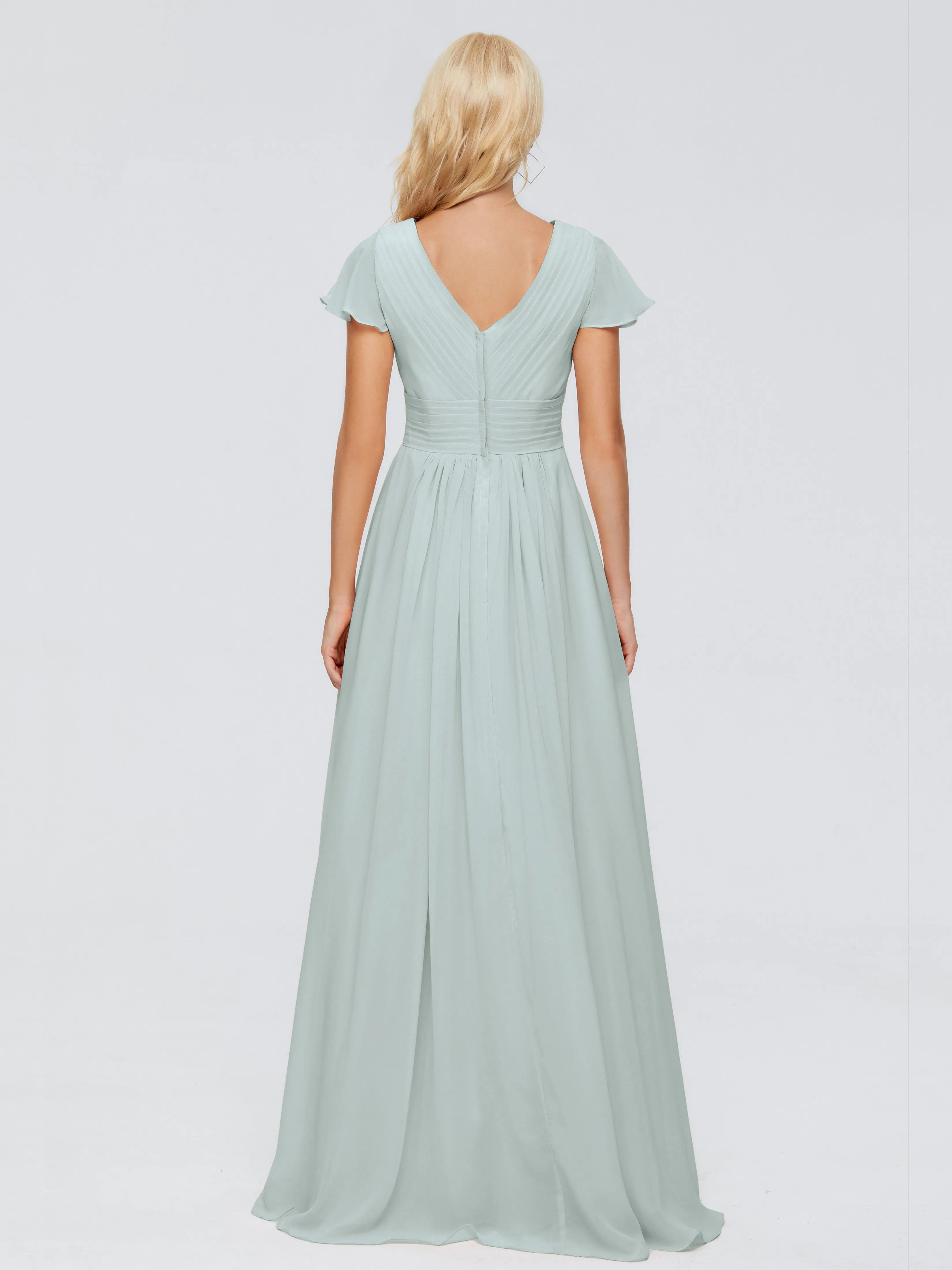Charlie Cap Sleeves Elegant Chiffon Bridesmaid Dresses