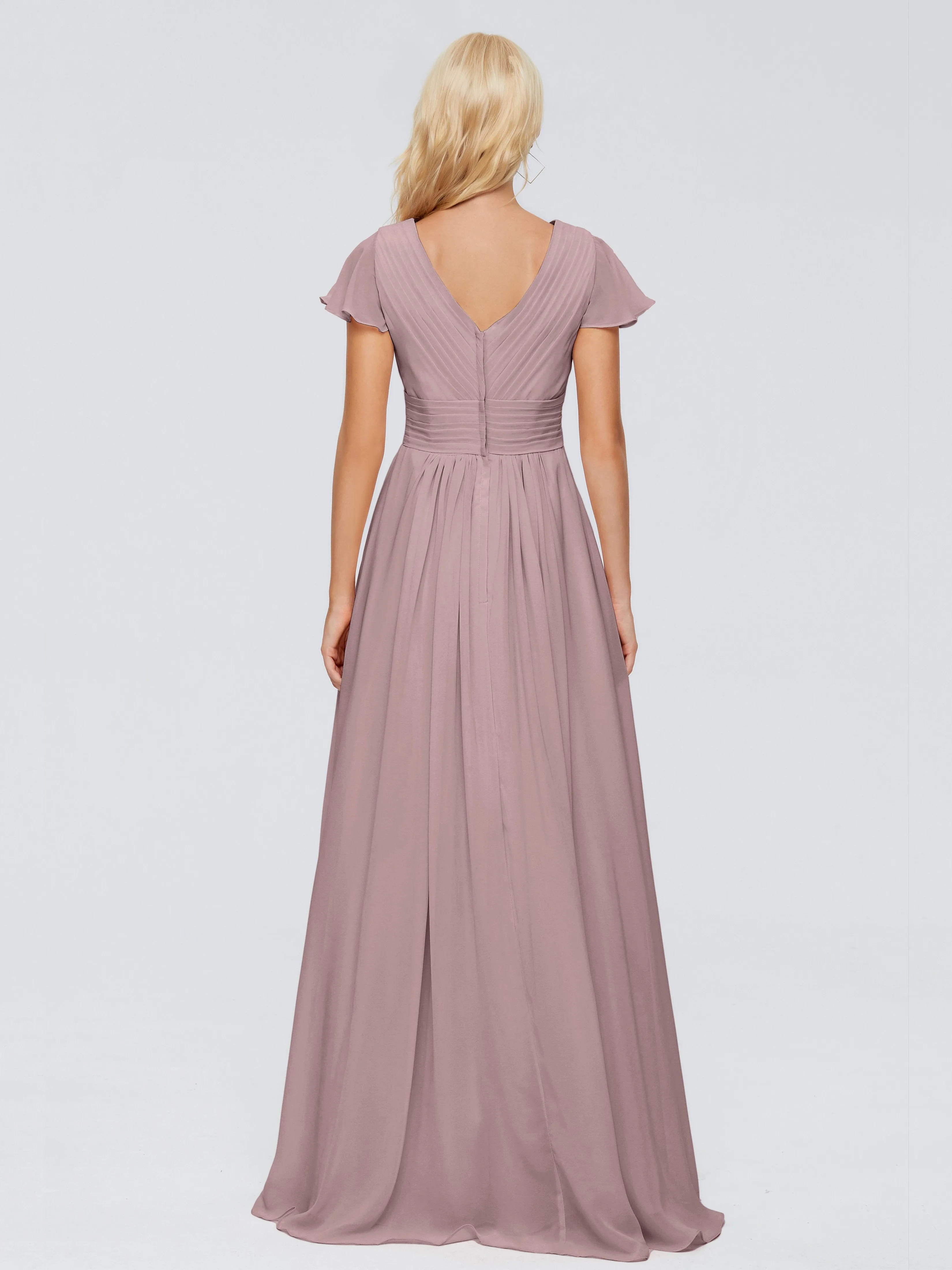 Charlie Cap Sleeves Elegant Chiffon Bridesmaid Dresses