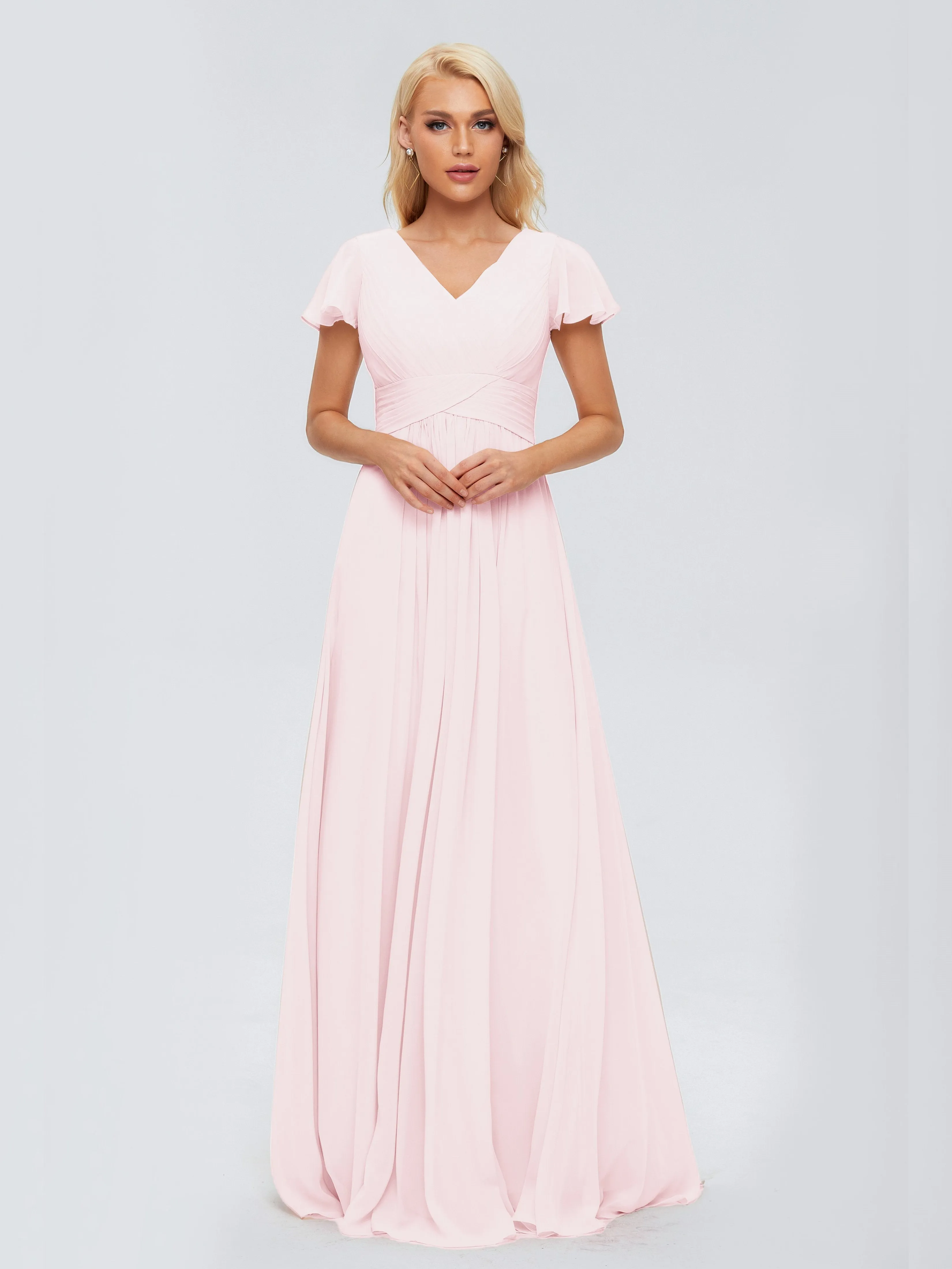 Charlie Cap Sleeves Elegant Chiffon Bridesmaid Dresses