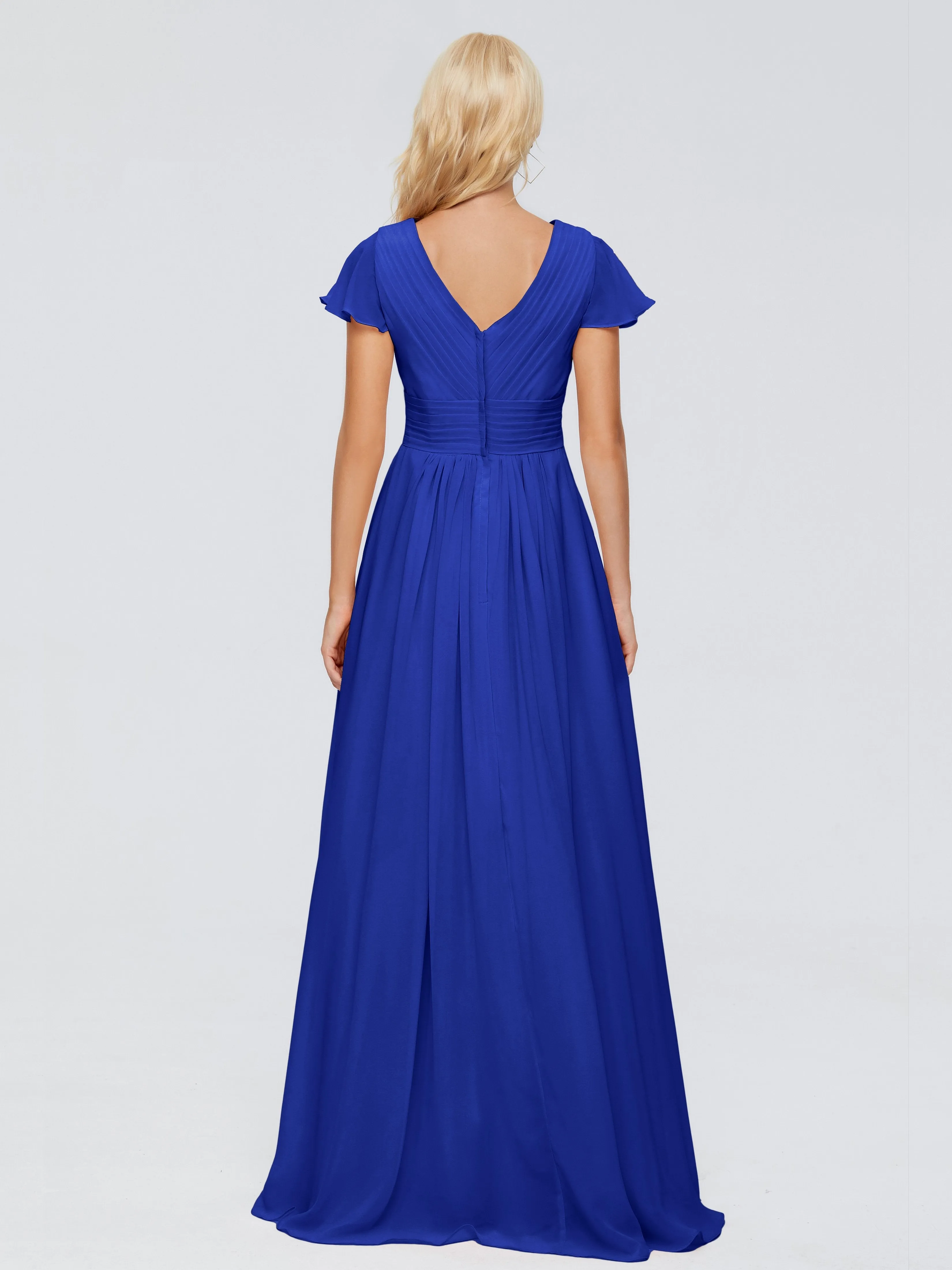 Charlie Cap Sleeves Elegant Chiffon Bridesmaid Dresses