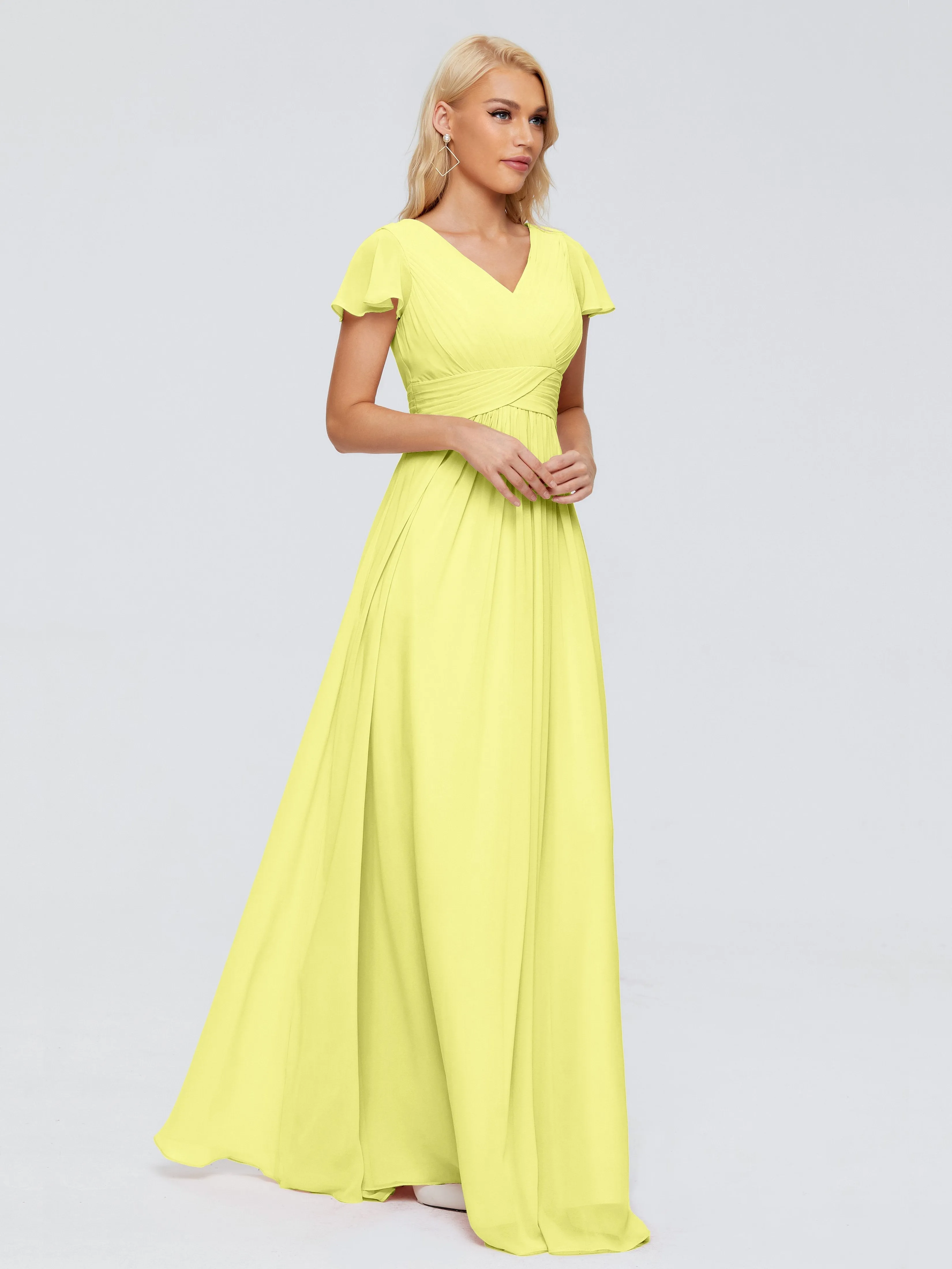 Charlie Cap Sleeves Elegant Chiffon Bridesmaid Dresses