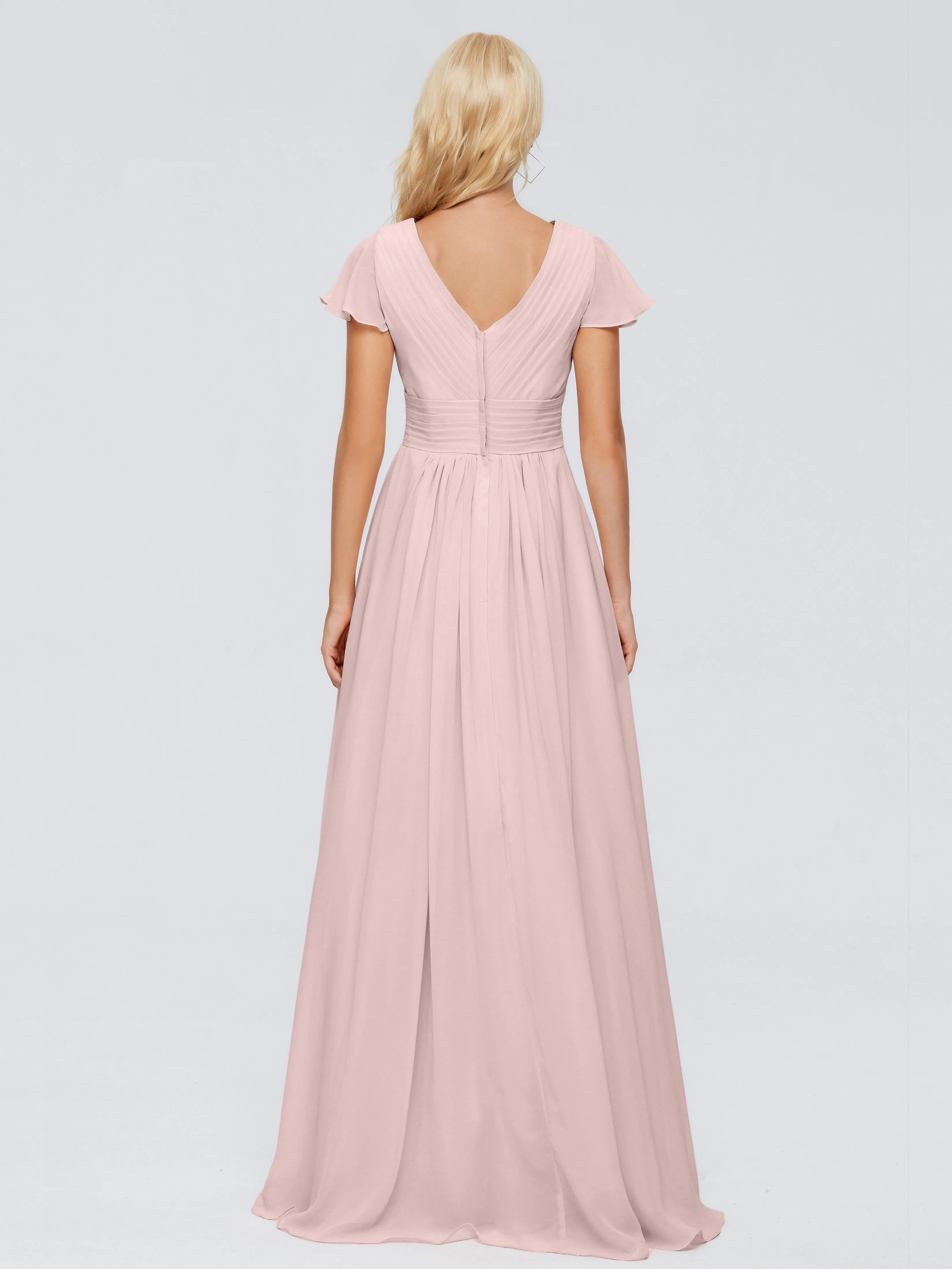 Charlie Cap Sleeves Elegant Chiffon Bridesmaid Dresses