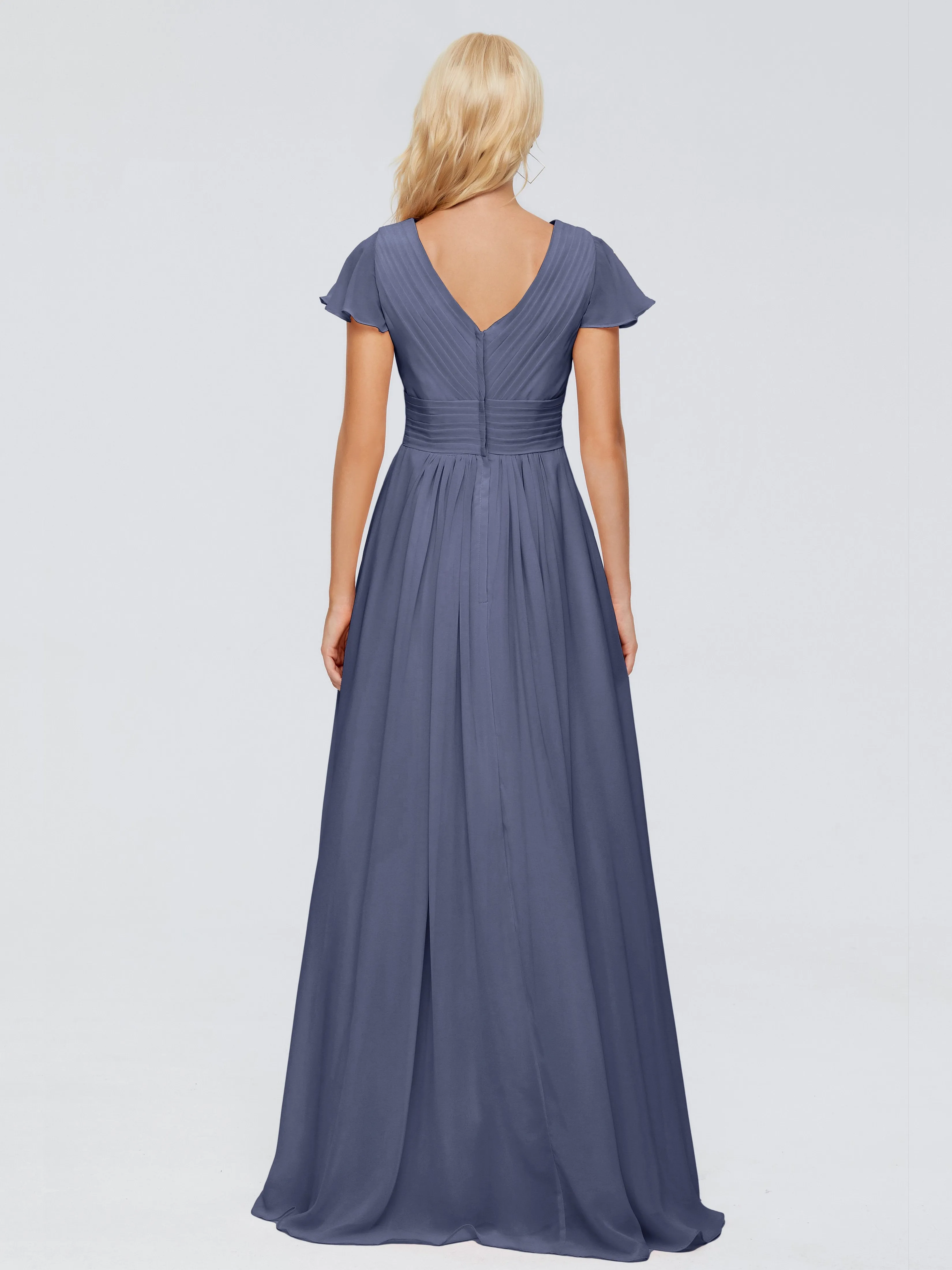 Charlie Cap Sleeves Elegant Chiffon Bridesmaid Dresses
