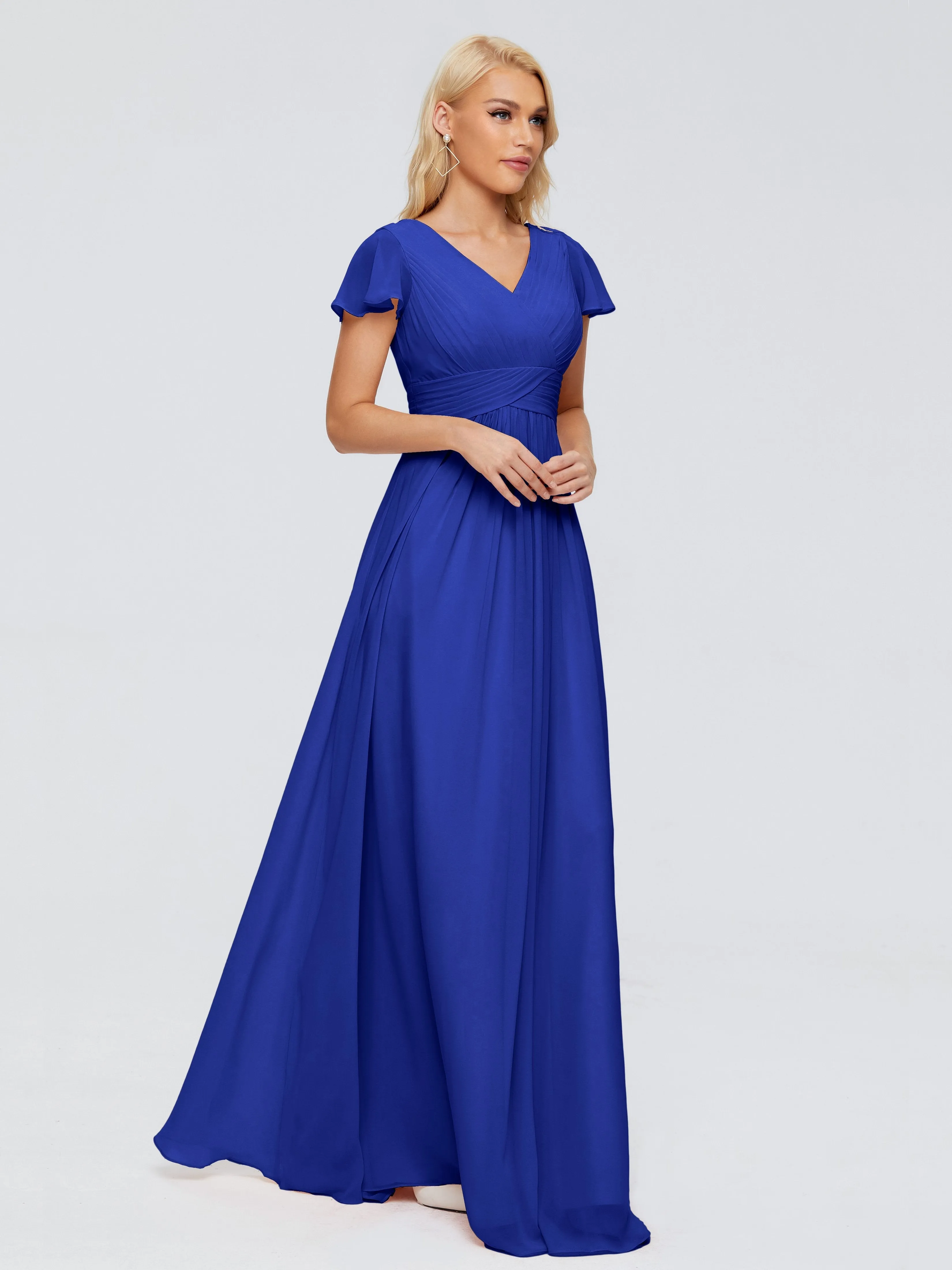 Charlie Cap Sleeves Elegant Chiffon Bridesmaid Dresses