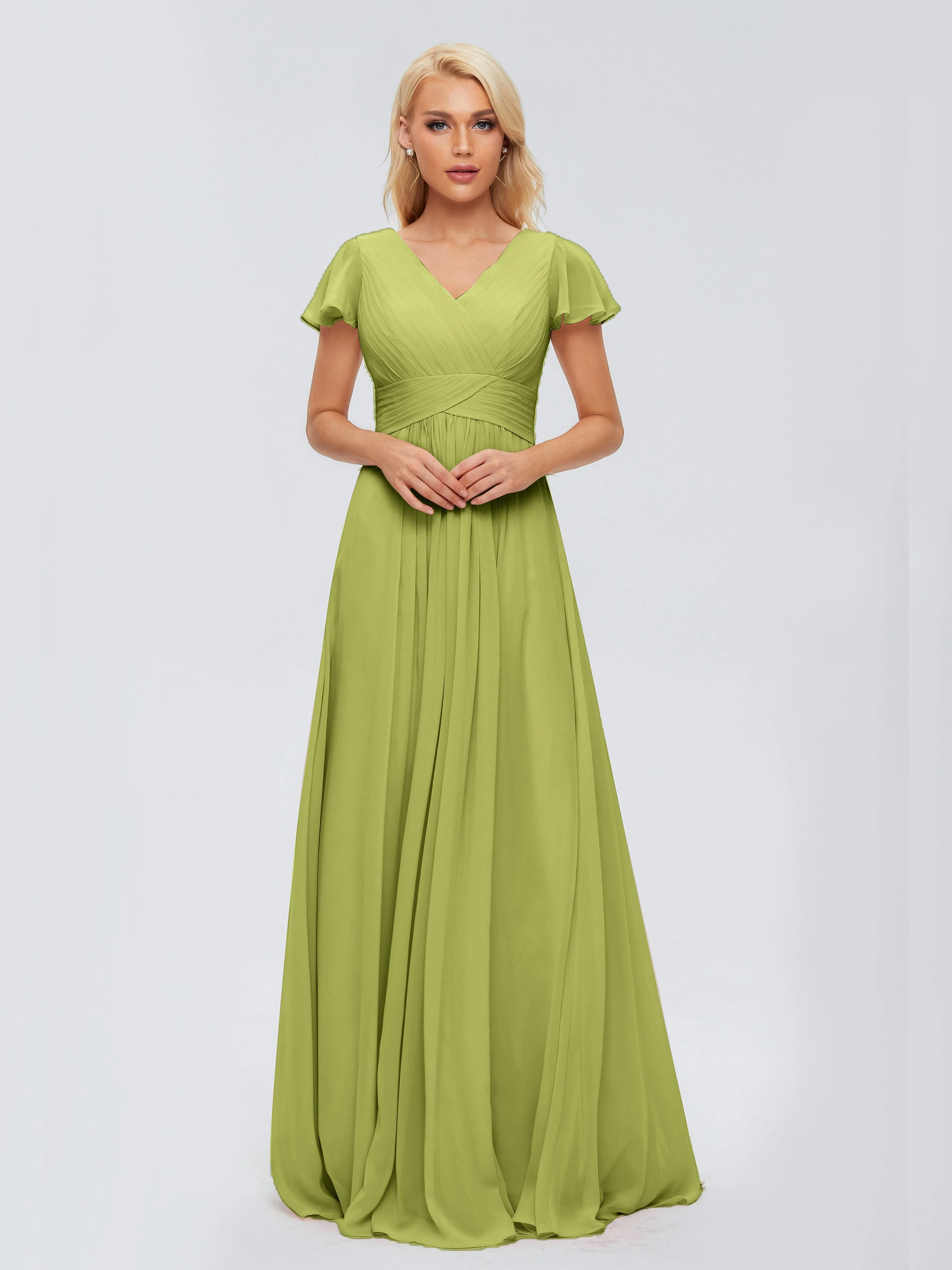 Charlie Cap Sleeves Elegant Chiffon Bridesmaid Dresses