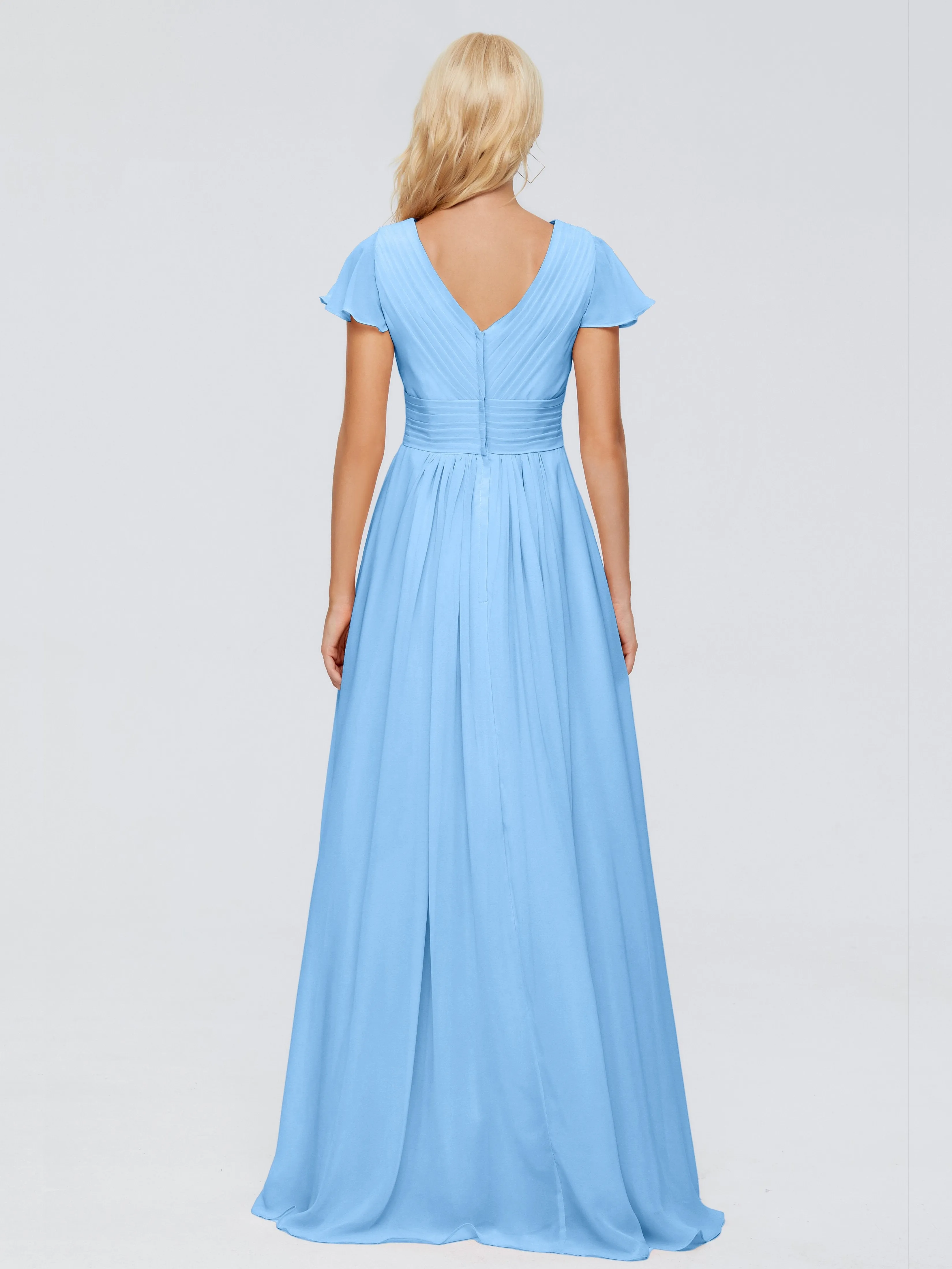Charlie Cap Sleeves Elegant Chiffon Bridesmaid Dresses