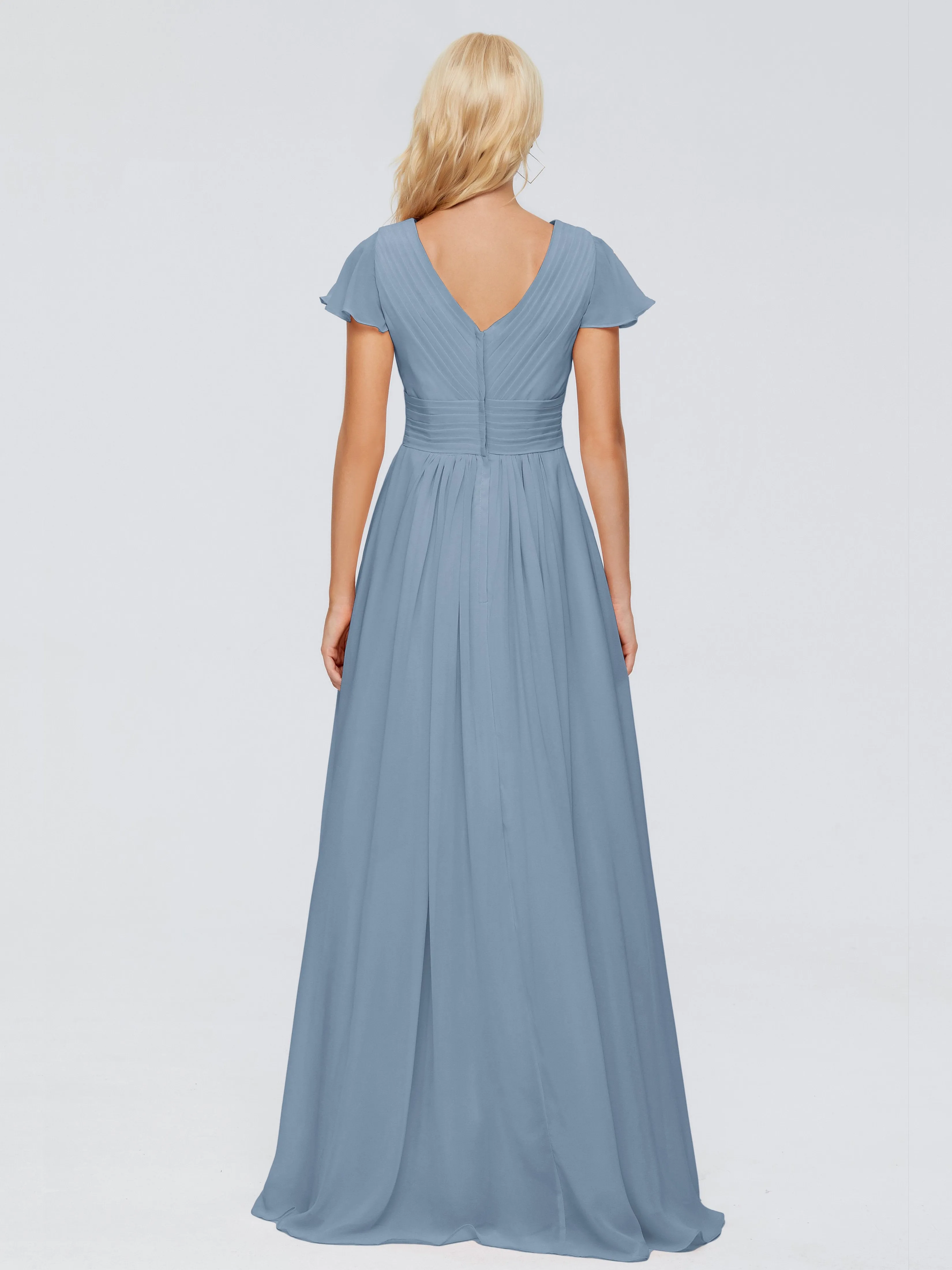 Charlie Cap Sleeves Elegant Chiffon Bridesmaid Dresses