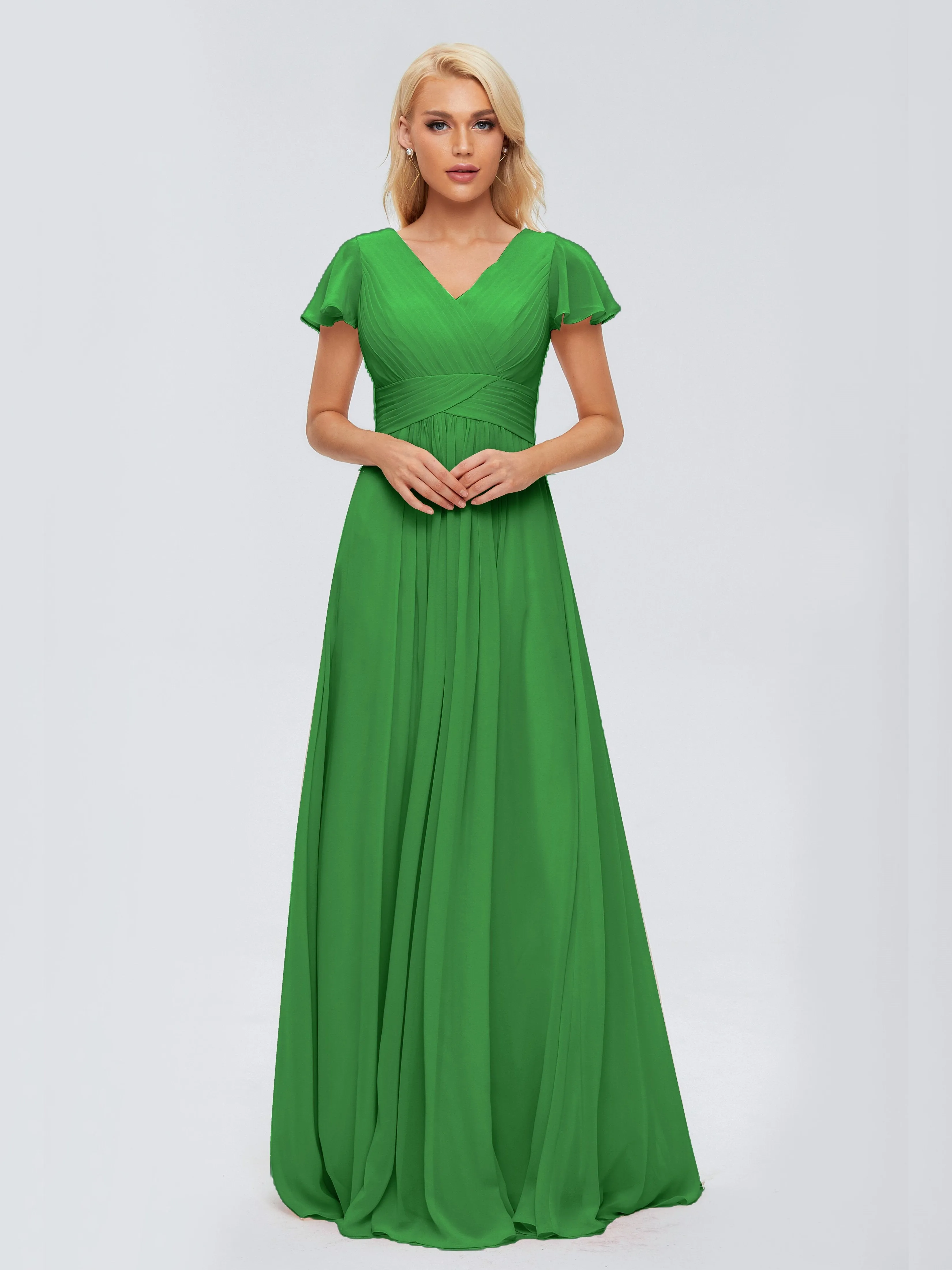 Charlie Cap Sleeves Elegant Chiffon Bridesmaid Dresses
