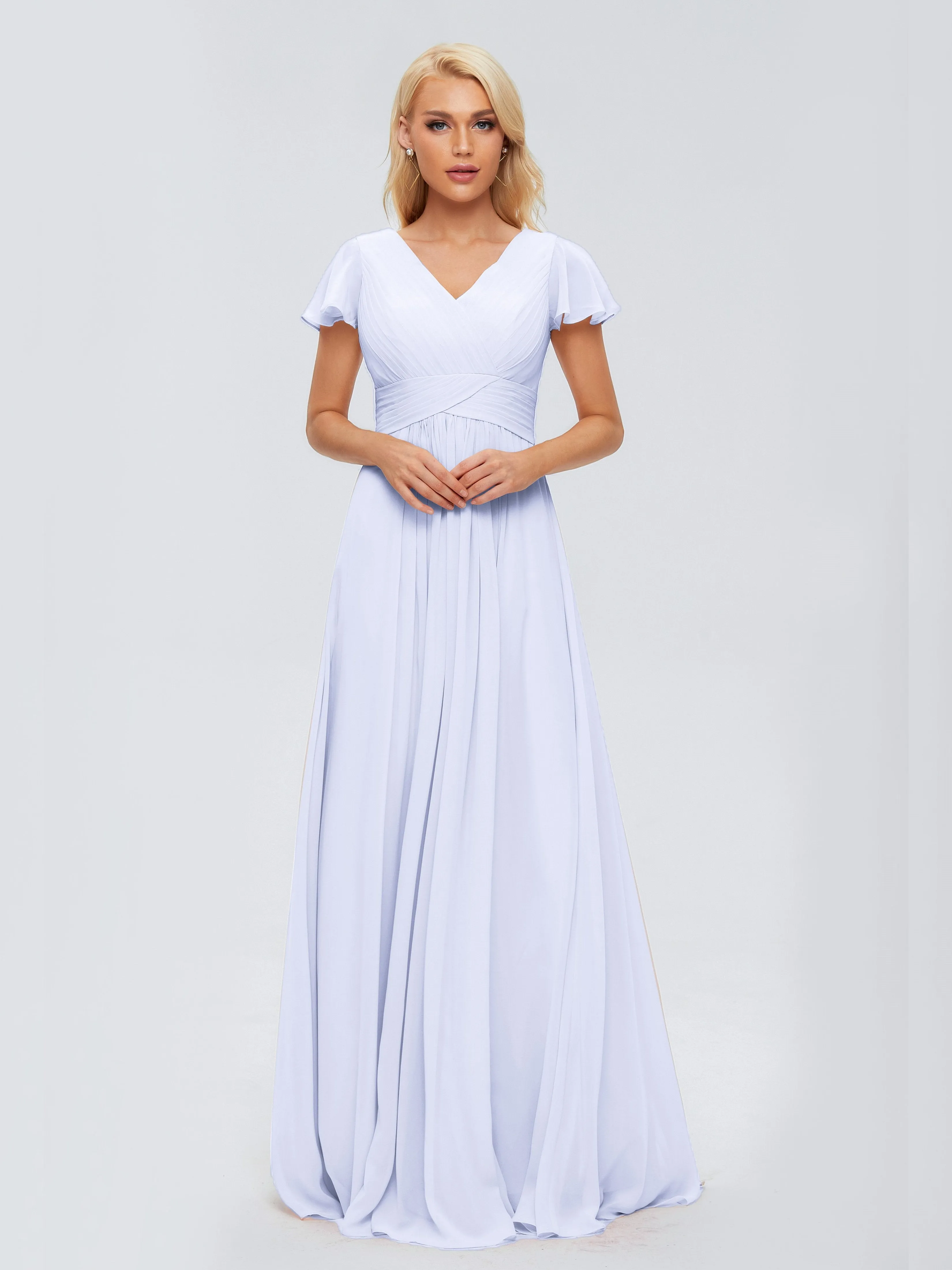 Charlie Cap Sleeves Elegant Chiffon Bridesmaid Dresses