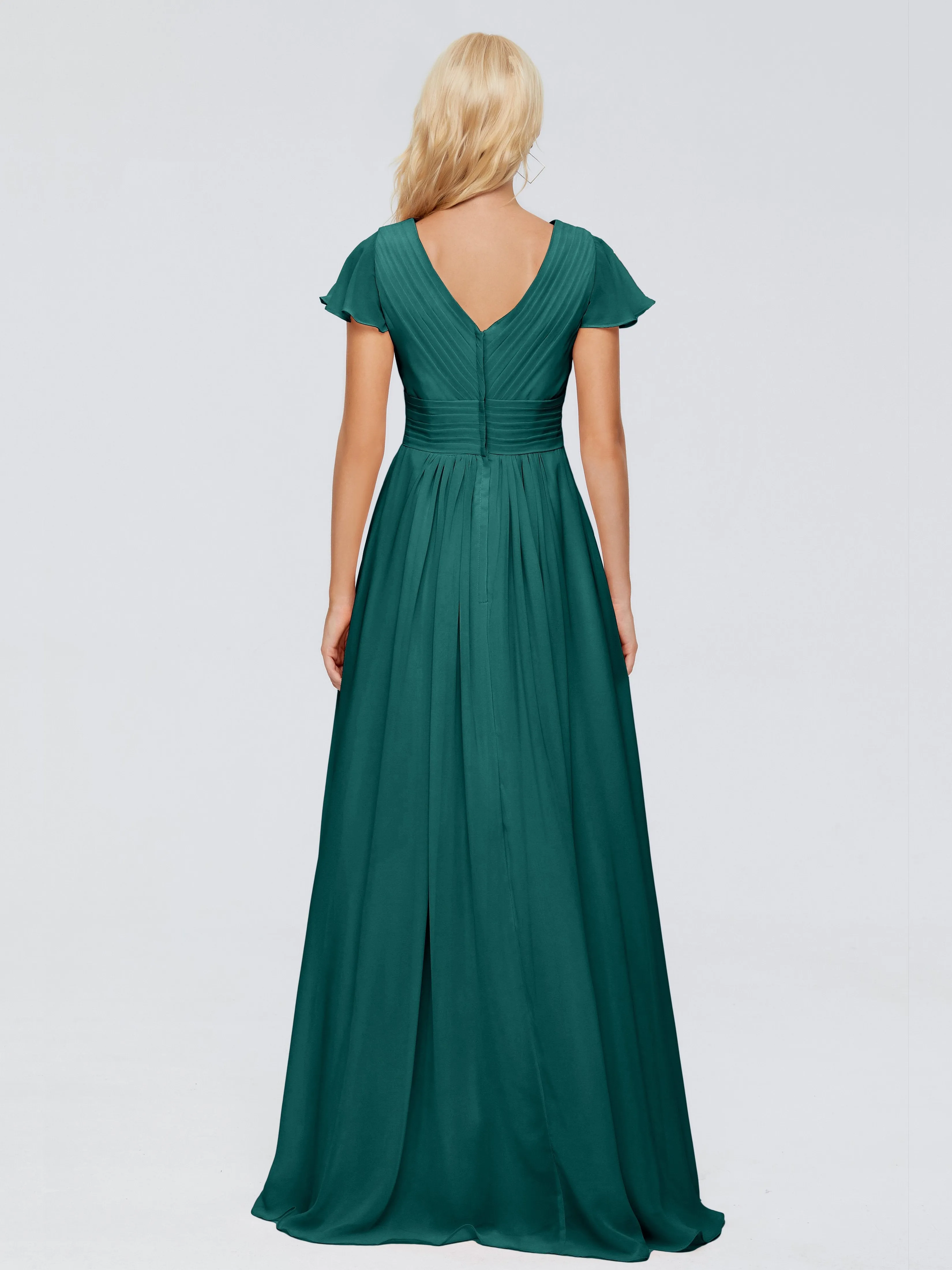 Charlie Cap Sleeves Elegant Chiffon Bridesmaid Dresses