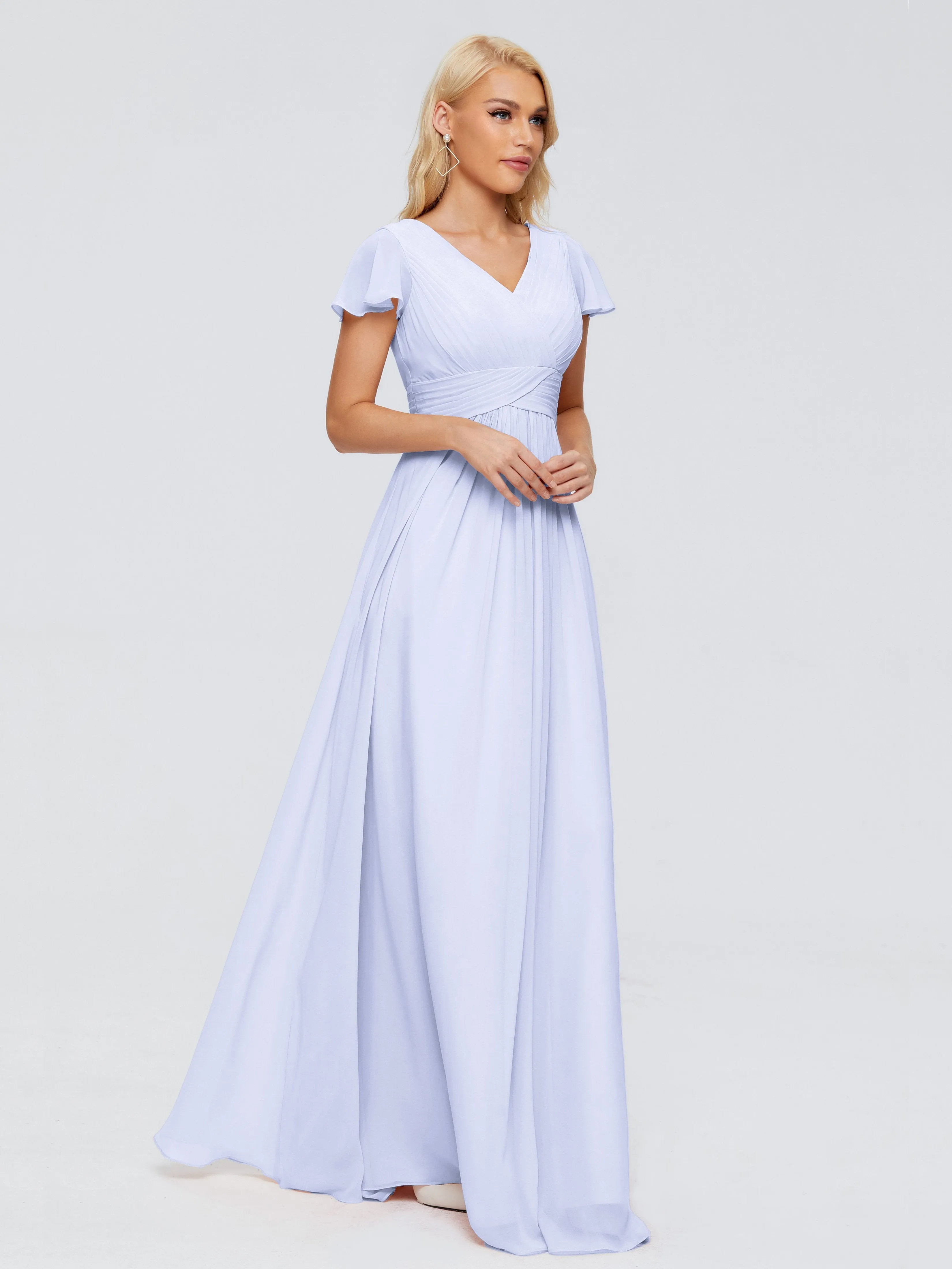 Charlie Cap Sleeves Elegant Chiffon Bridesmaid Dresses