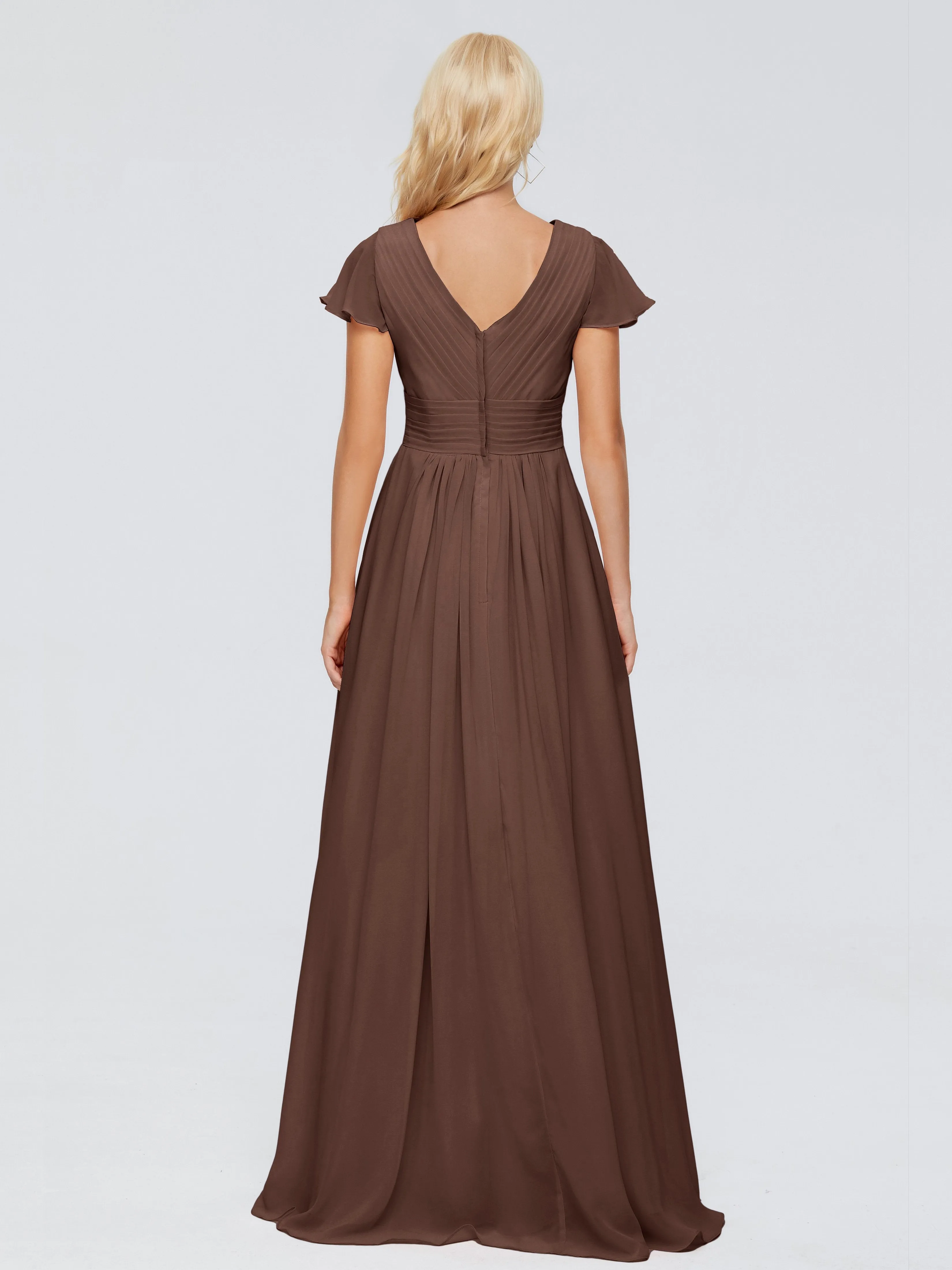 Charlie Cap Sleeves Elegant Chiffon Bridesmaid Dresses