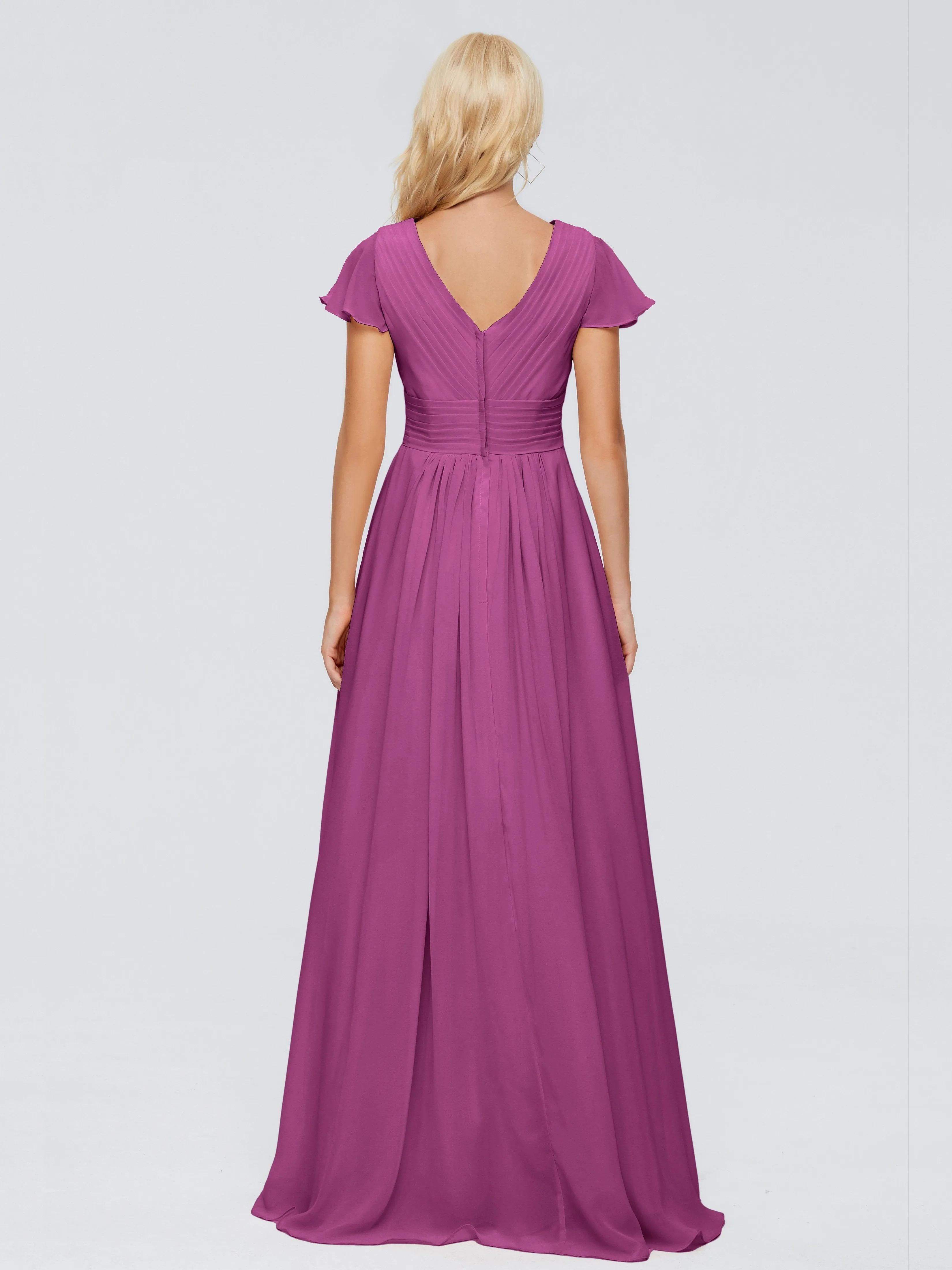 Charlie Cap Sleeves Elegant Chiffon Bridesmaid Dresses