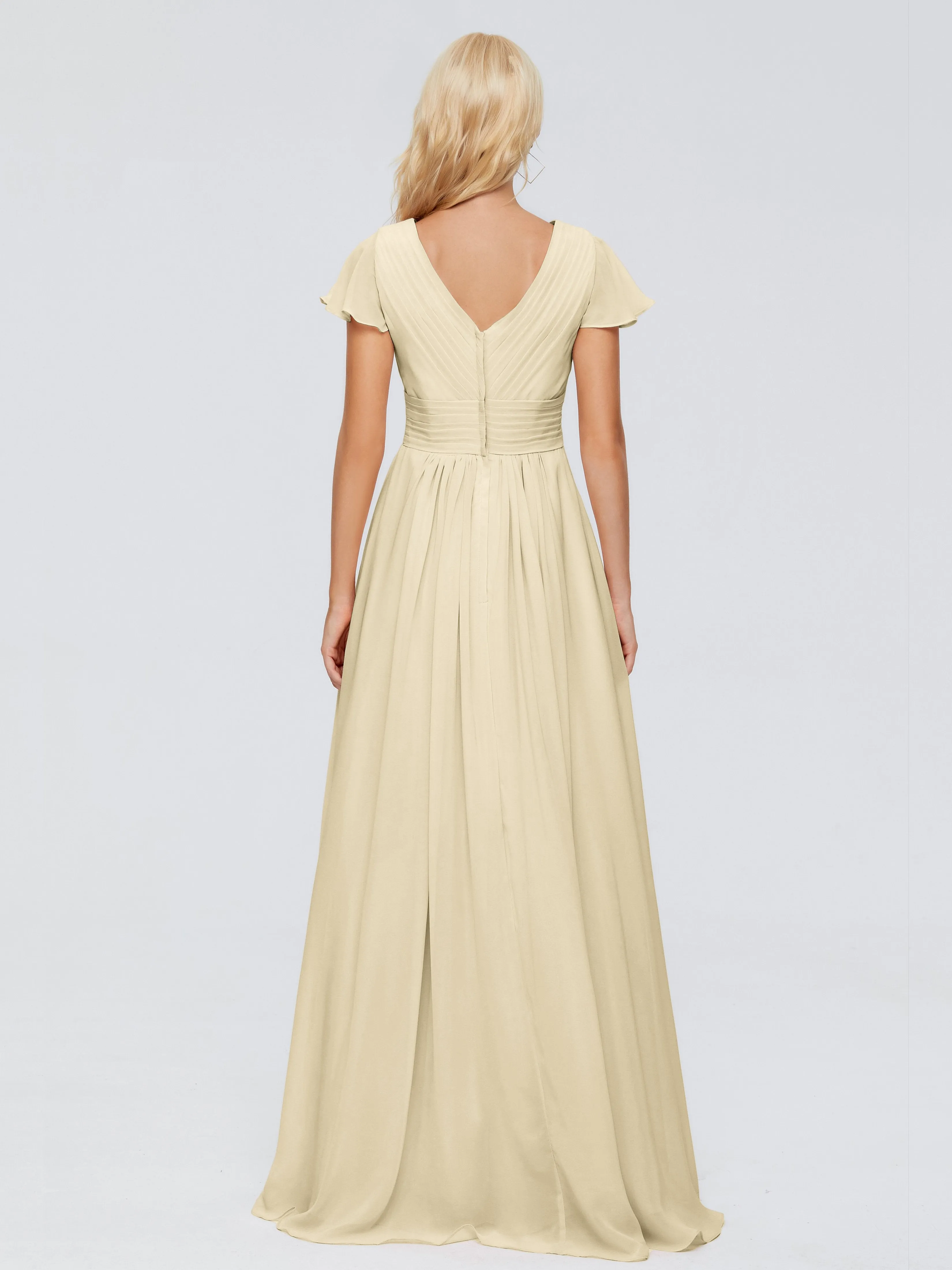 Charlie Cap Sleeves Elegant Chiffon Bridesmaid Dresses