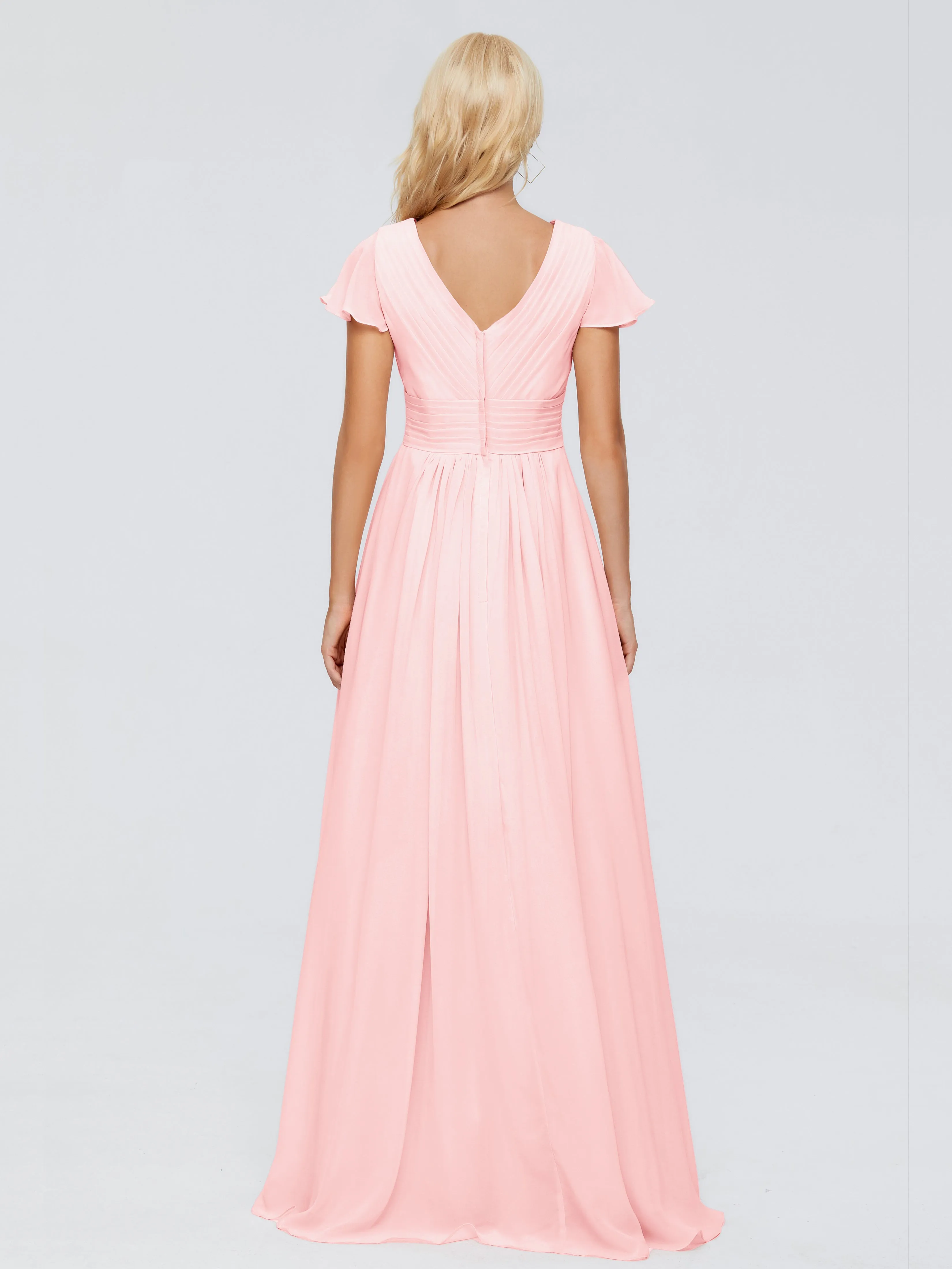 Charlie Cap Sleeves Elegant Chiffon Bridesmaid Dresses