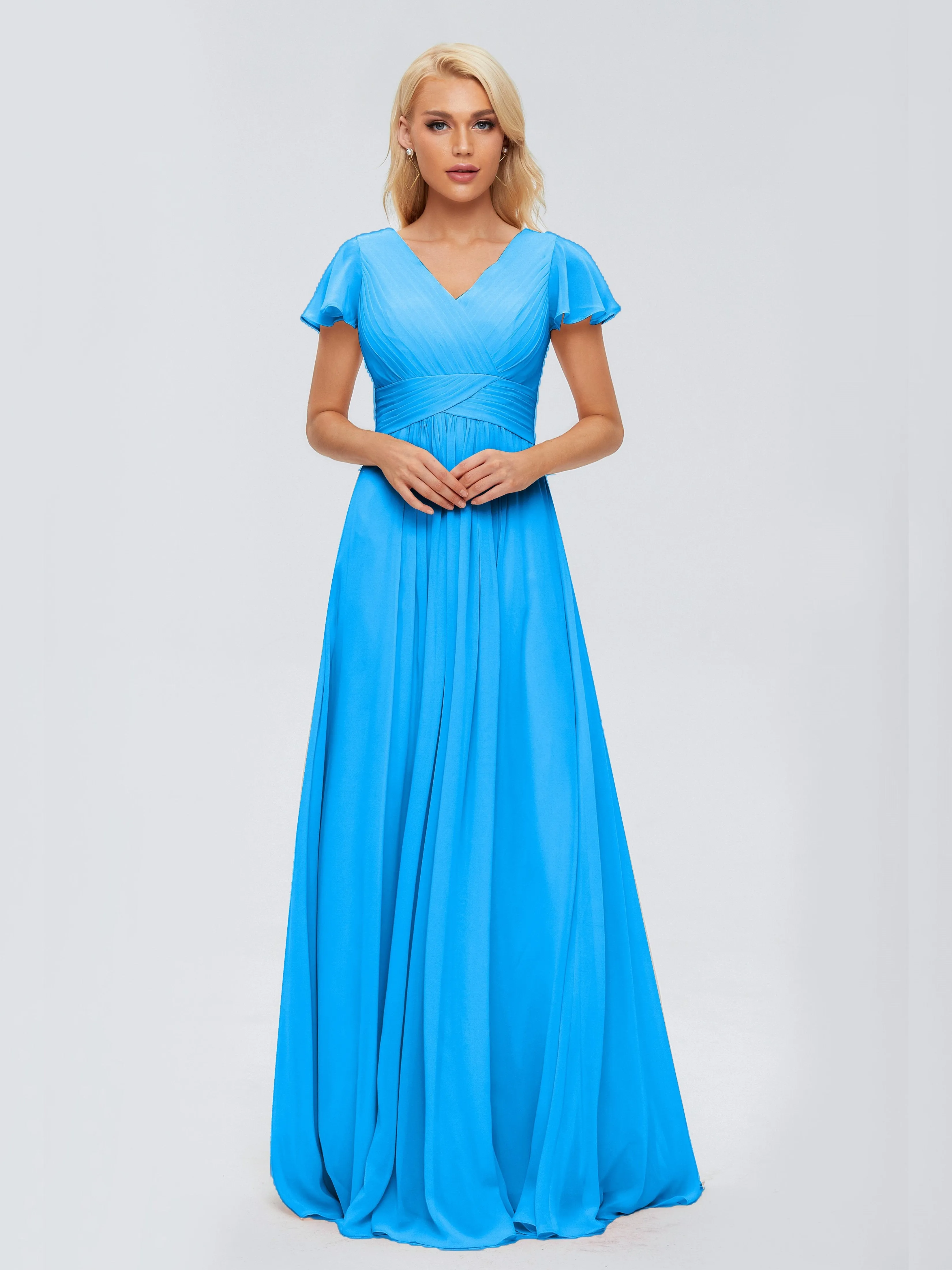Charlie Cap Sleeves Elegant Chiffon Bridesmaid Dresses