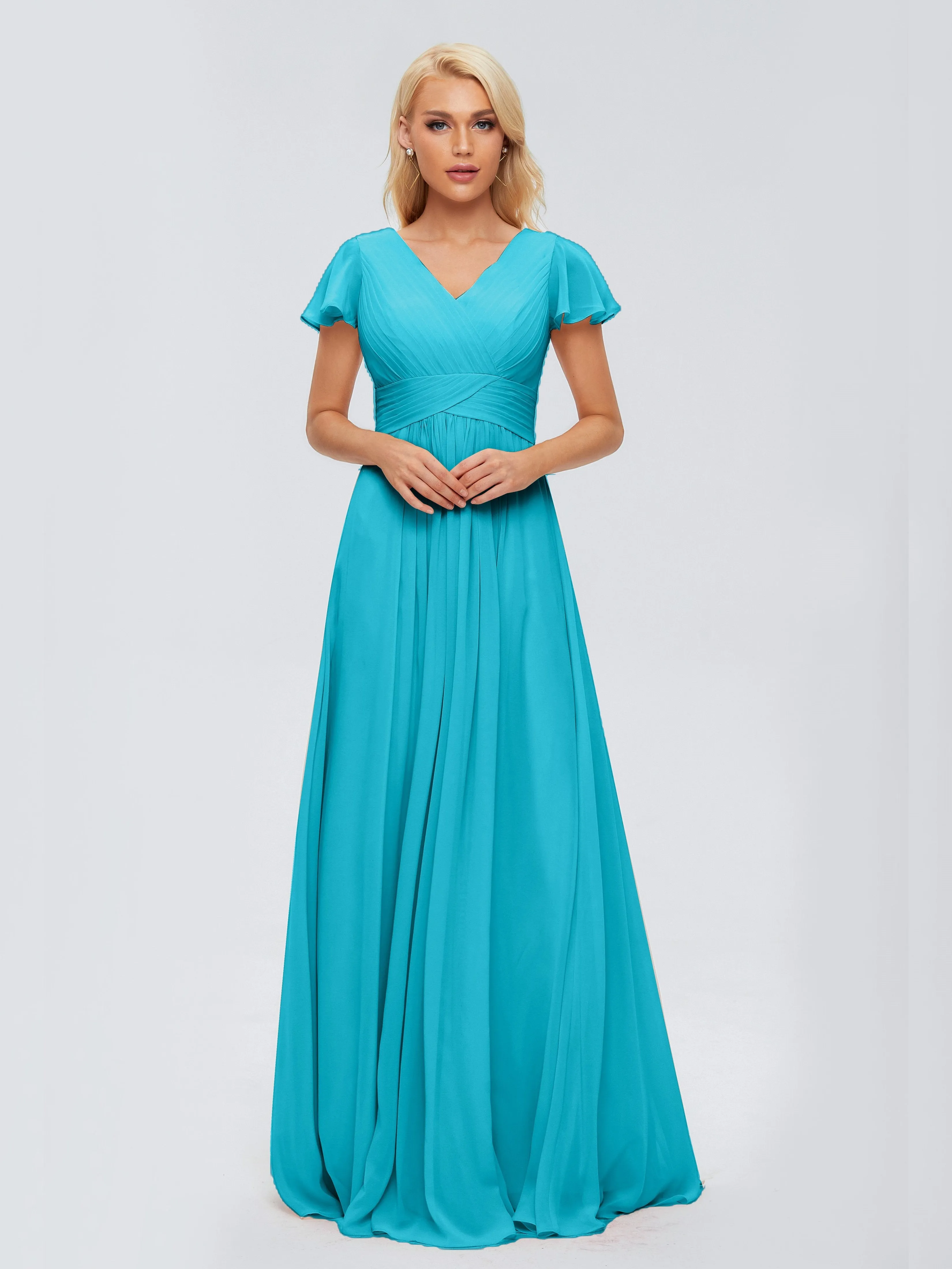 Charlie Cap Sleeves Elegant Chiffon Bridesmaid Dresses