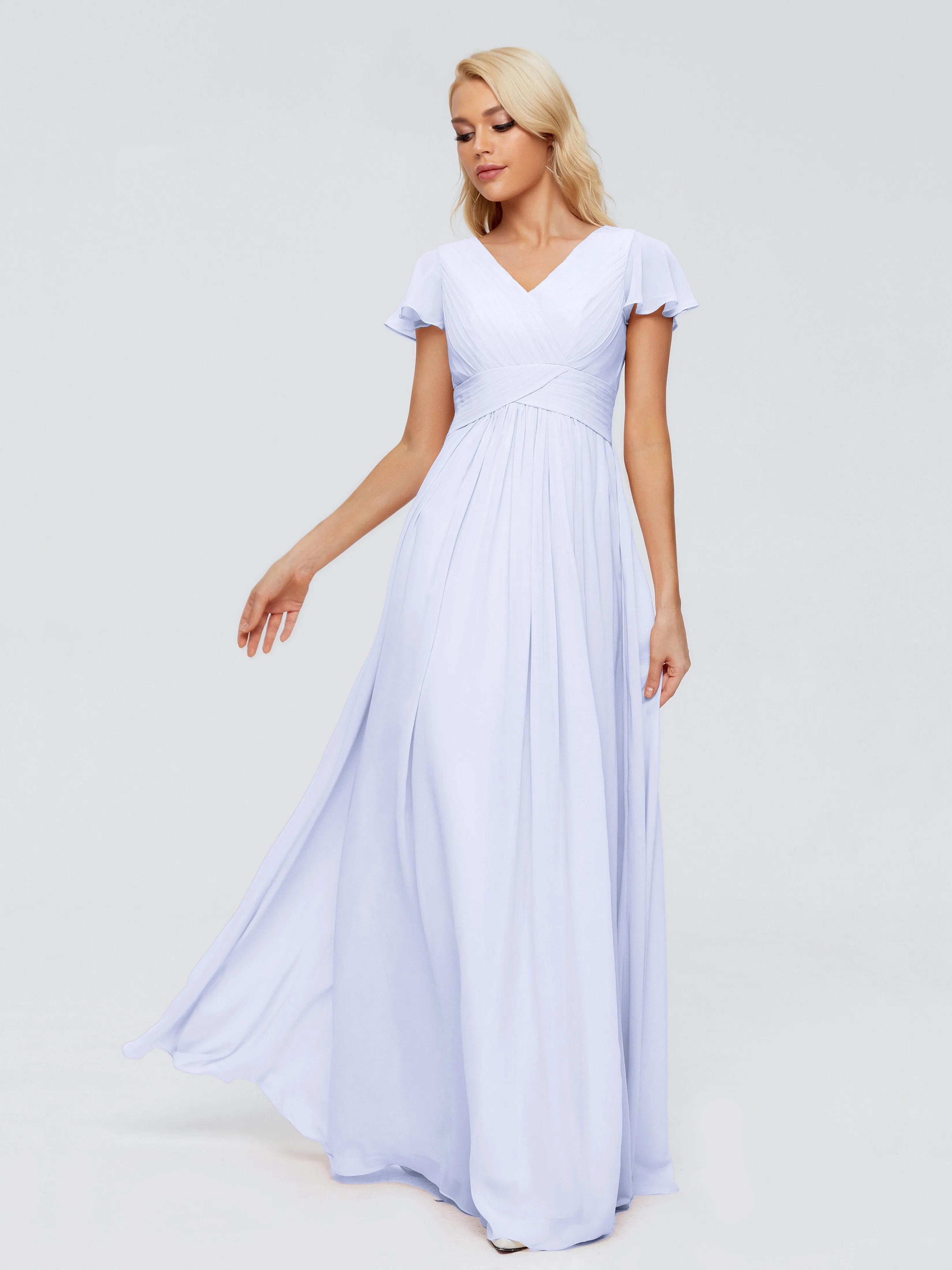 Charlie Cap Sleeves Elegant Chiffon Bridesmaid Dresses