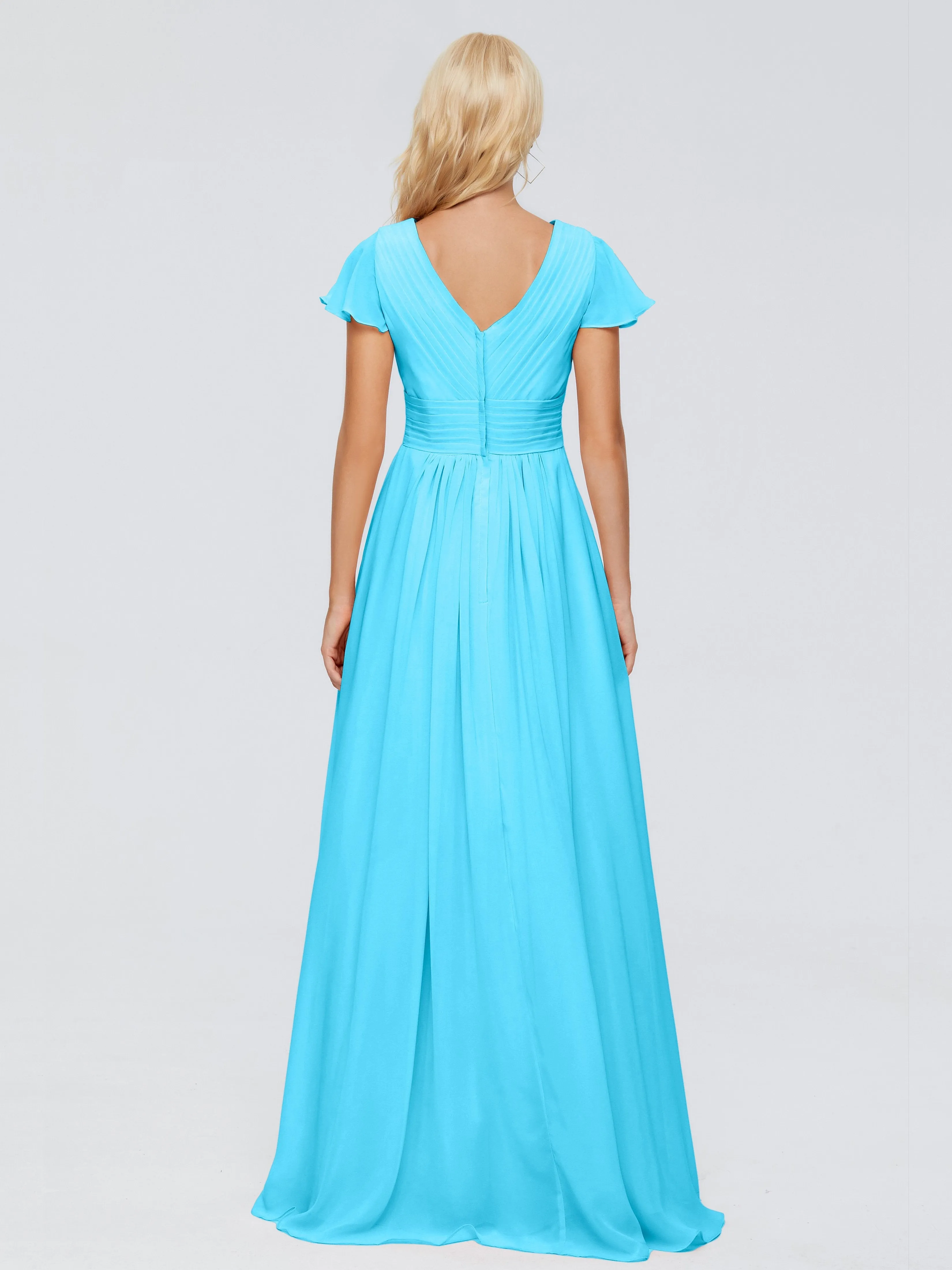 Charlie Cap Sleeves Elegant Chiffon Bridesmaid Dresses