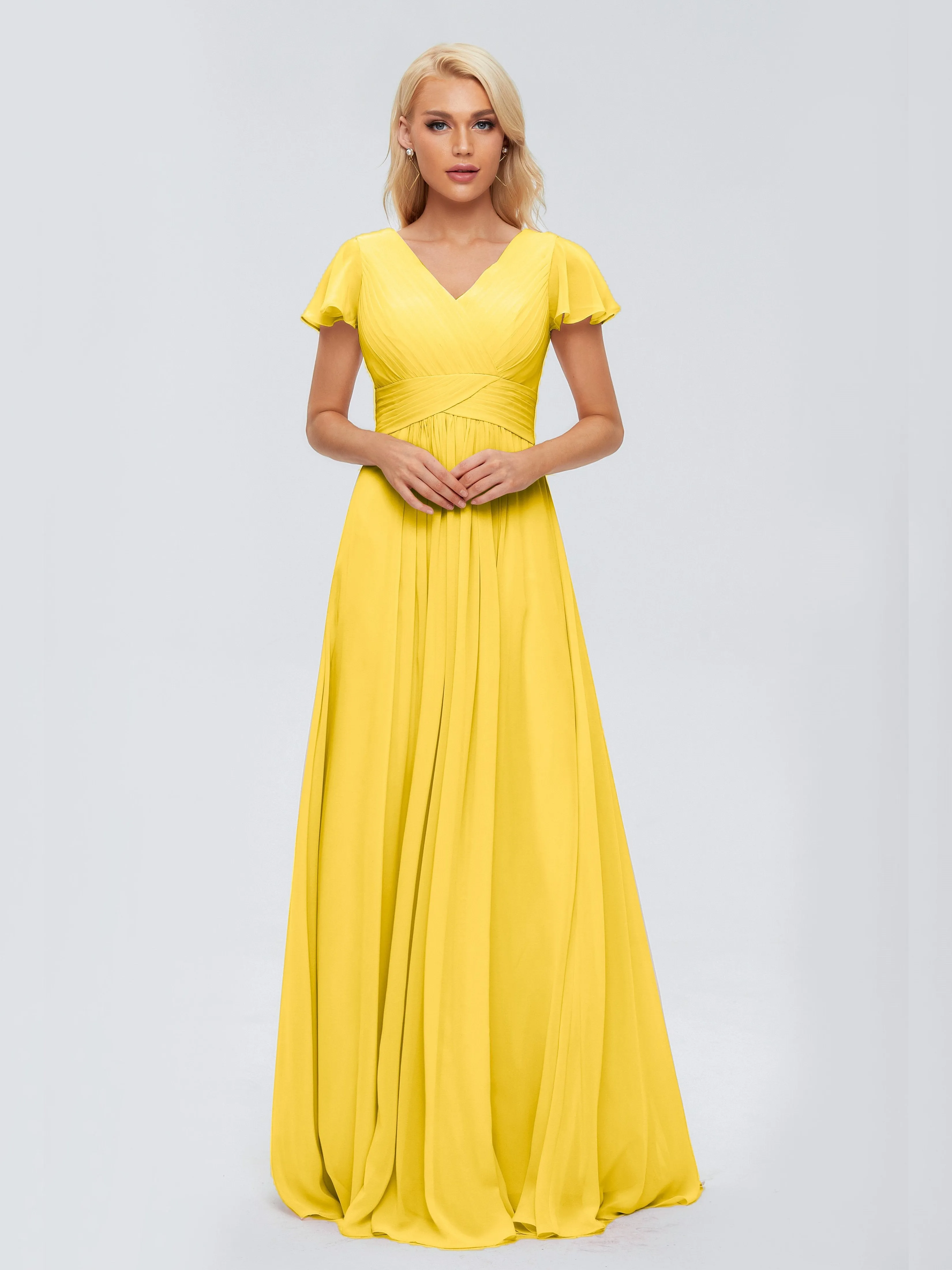 Charlie Cap Sleeves Elegant Chiffon Bridesmaid Dresses