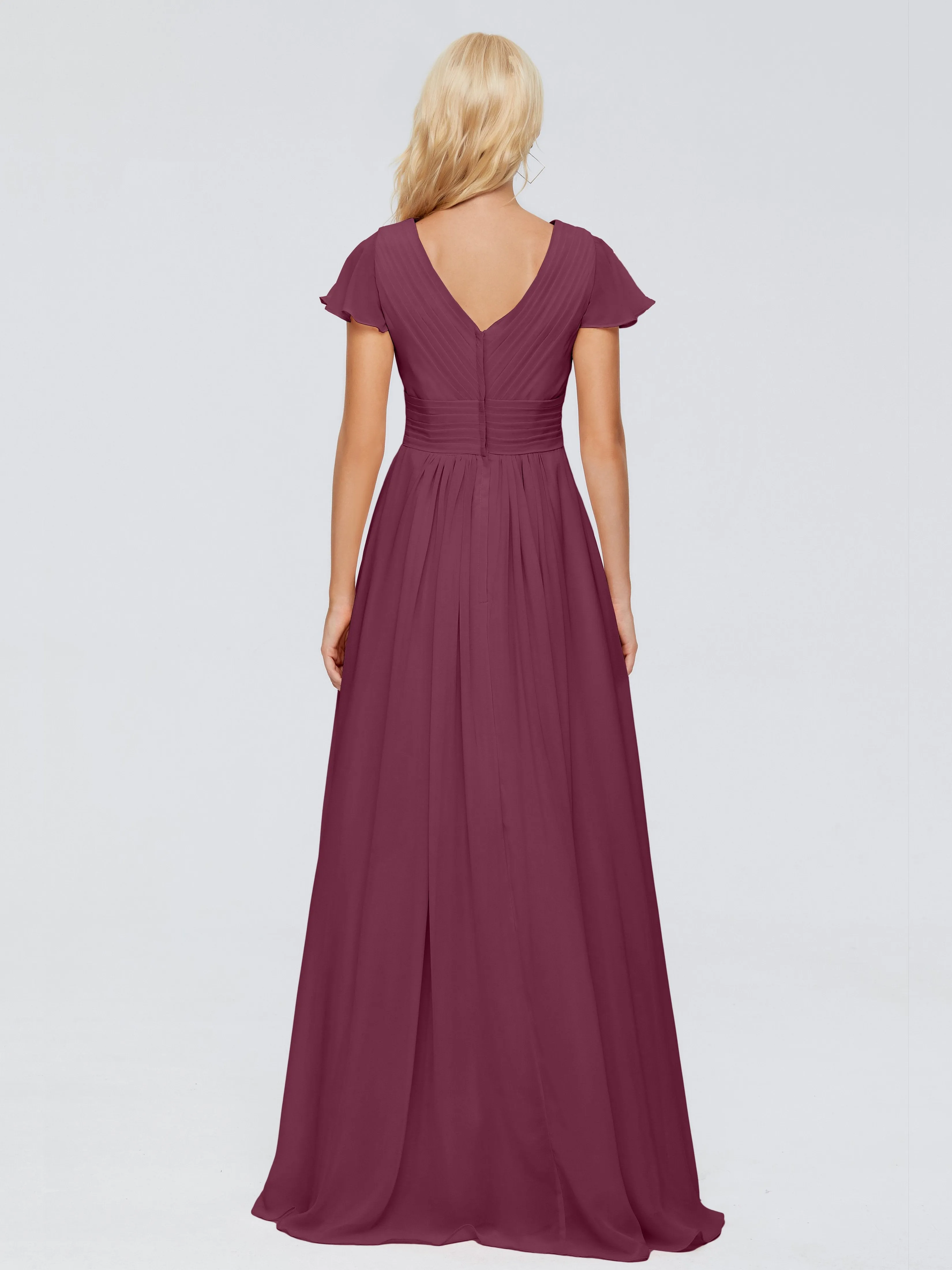 Charlie Cap Sleeves Elegant Chiffon Bridesmaid Dresses