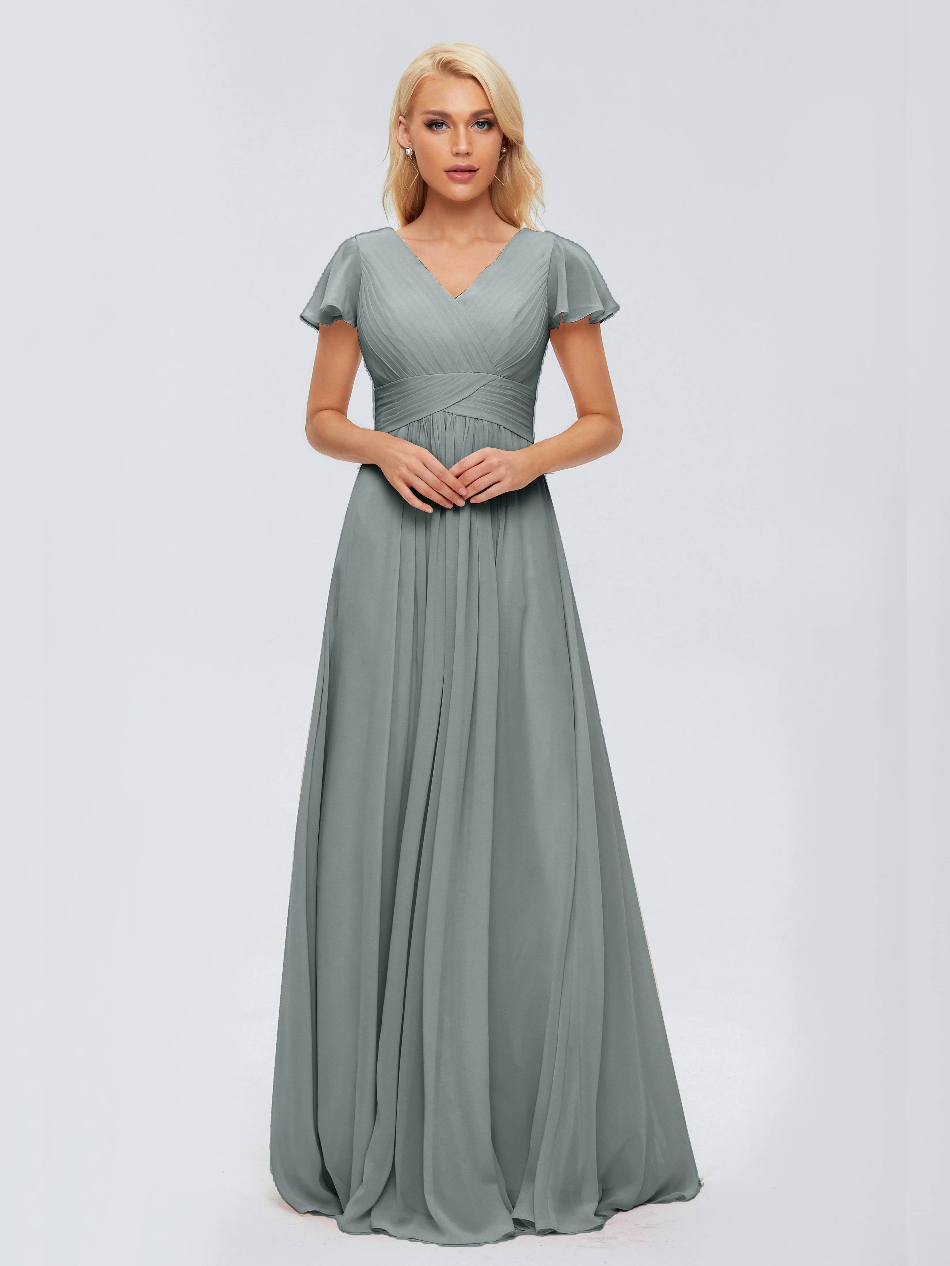 Charlie Cap Sleeves Elegant Chiffon Bridesmaid Dresses