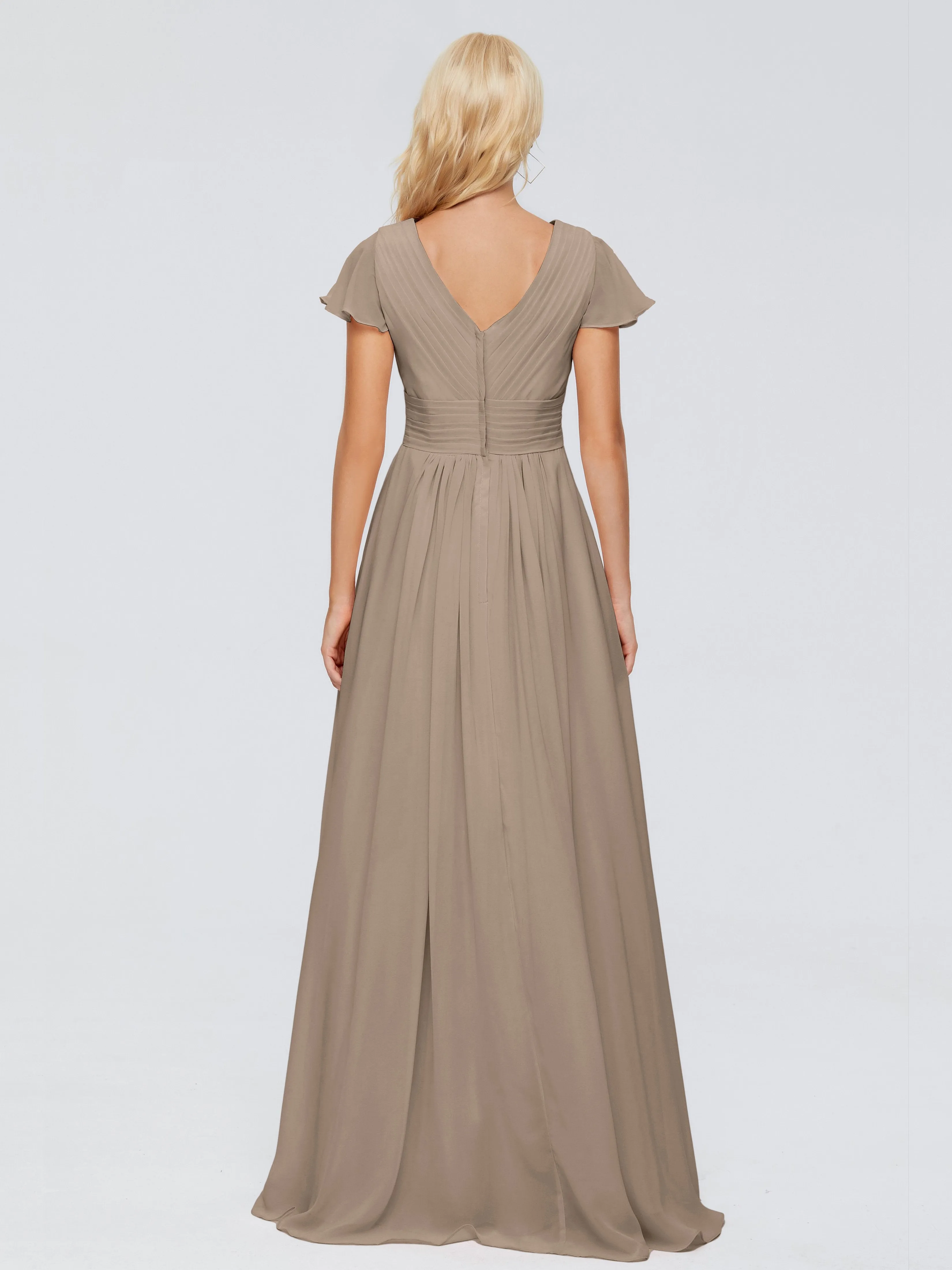 Charlie Cap Sleeves Elegant Chiffon Bridesmaid Dresses