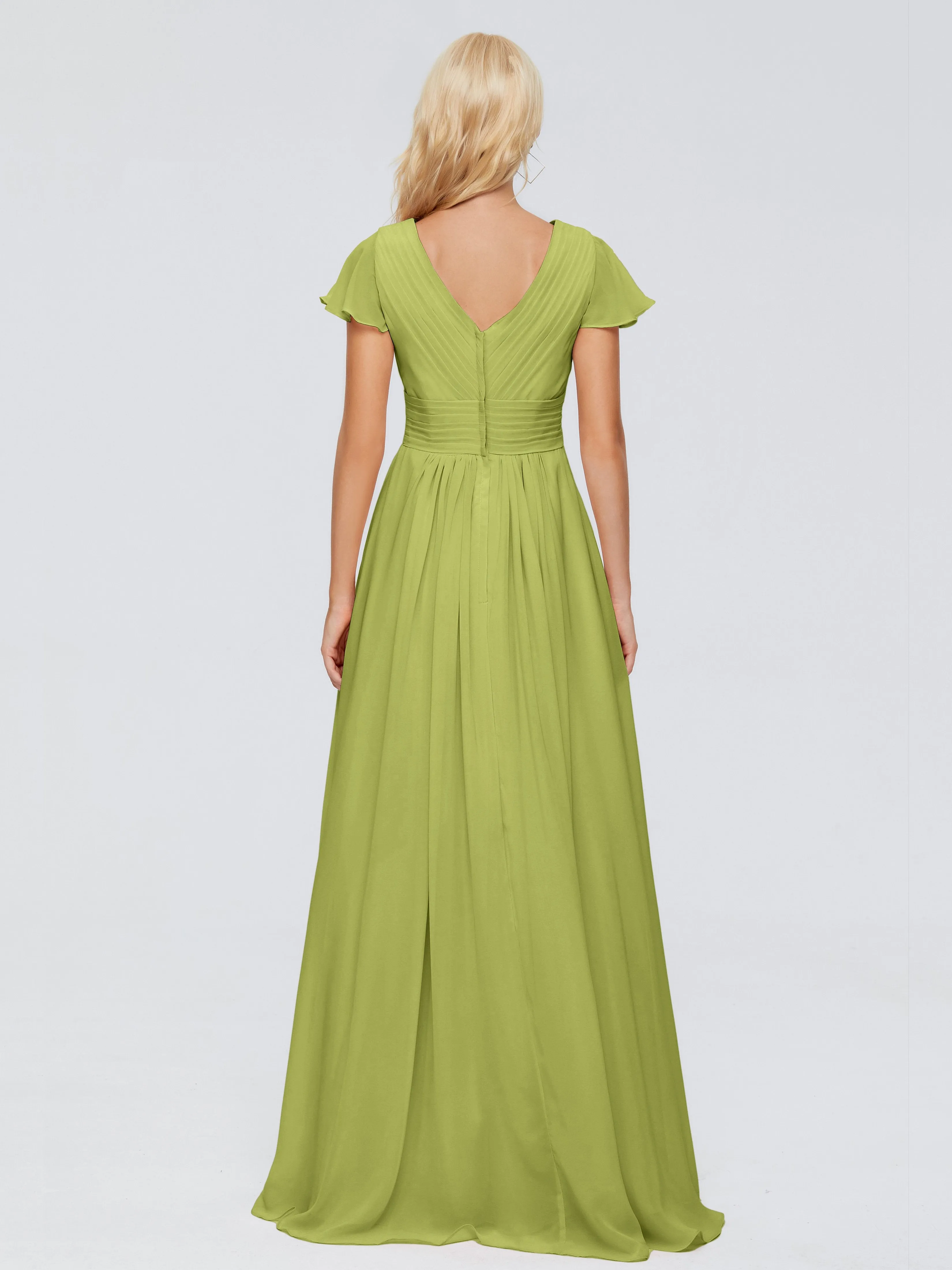 Charlie Cap Sleeves Elegant Chiffon Bridesmaid Dresses