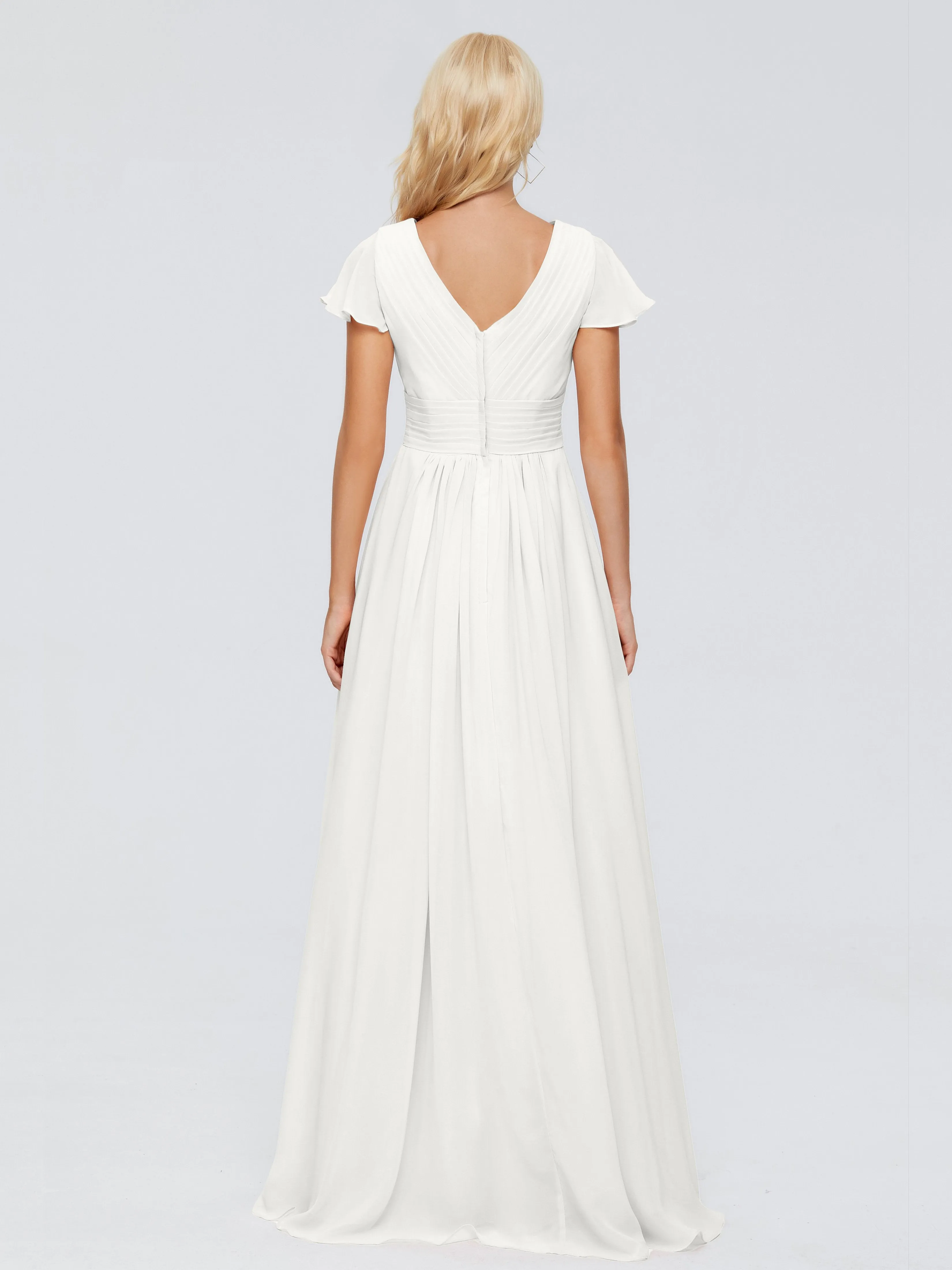 Charlie Cap Sleeves Elegant Chiffon Bridesmaid Dresses