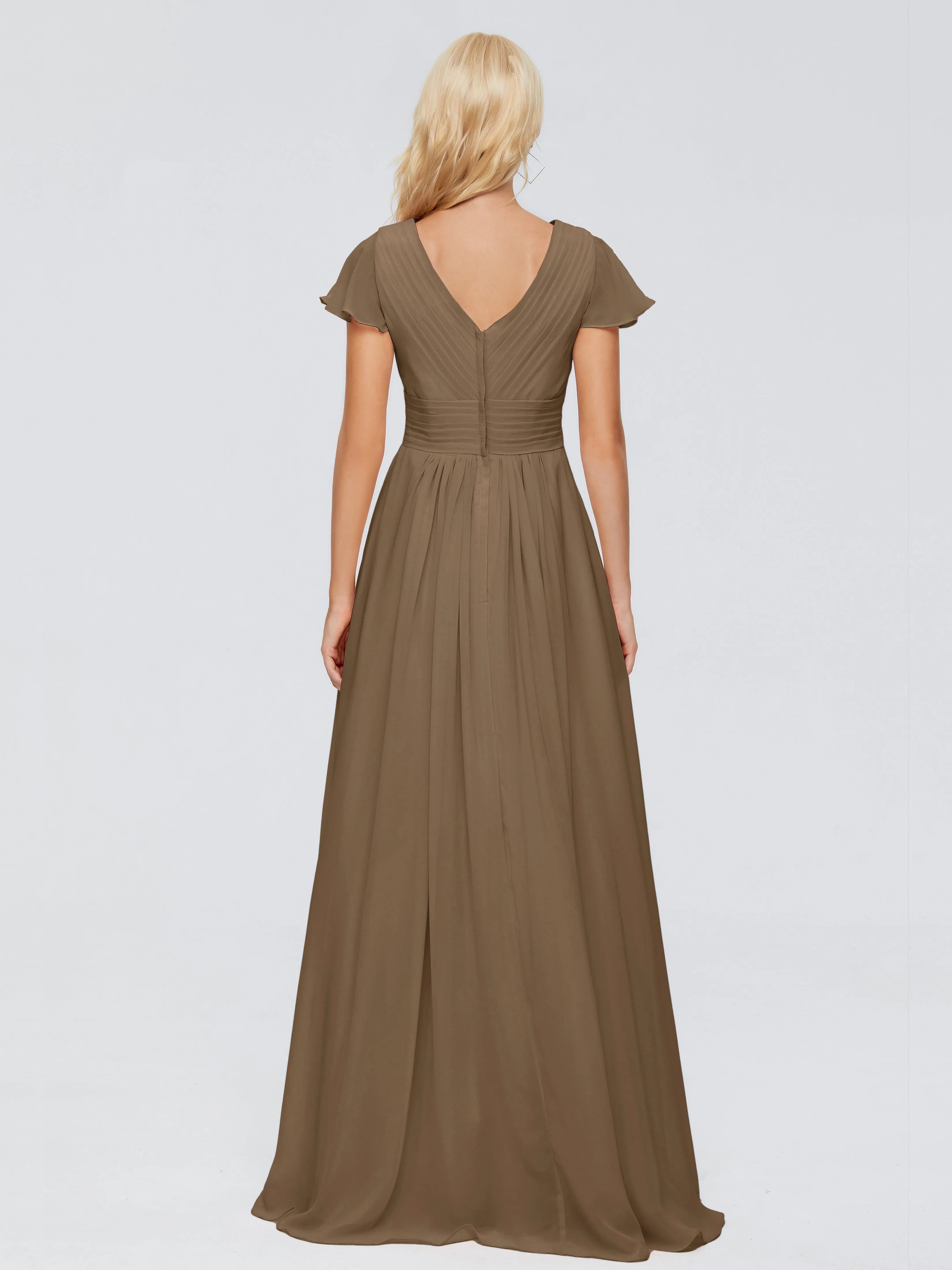 Charlie Cap Sleeves Elegant Chiffon Bridesmaid Dresses