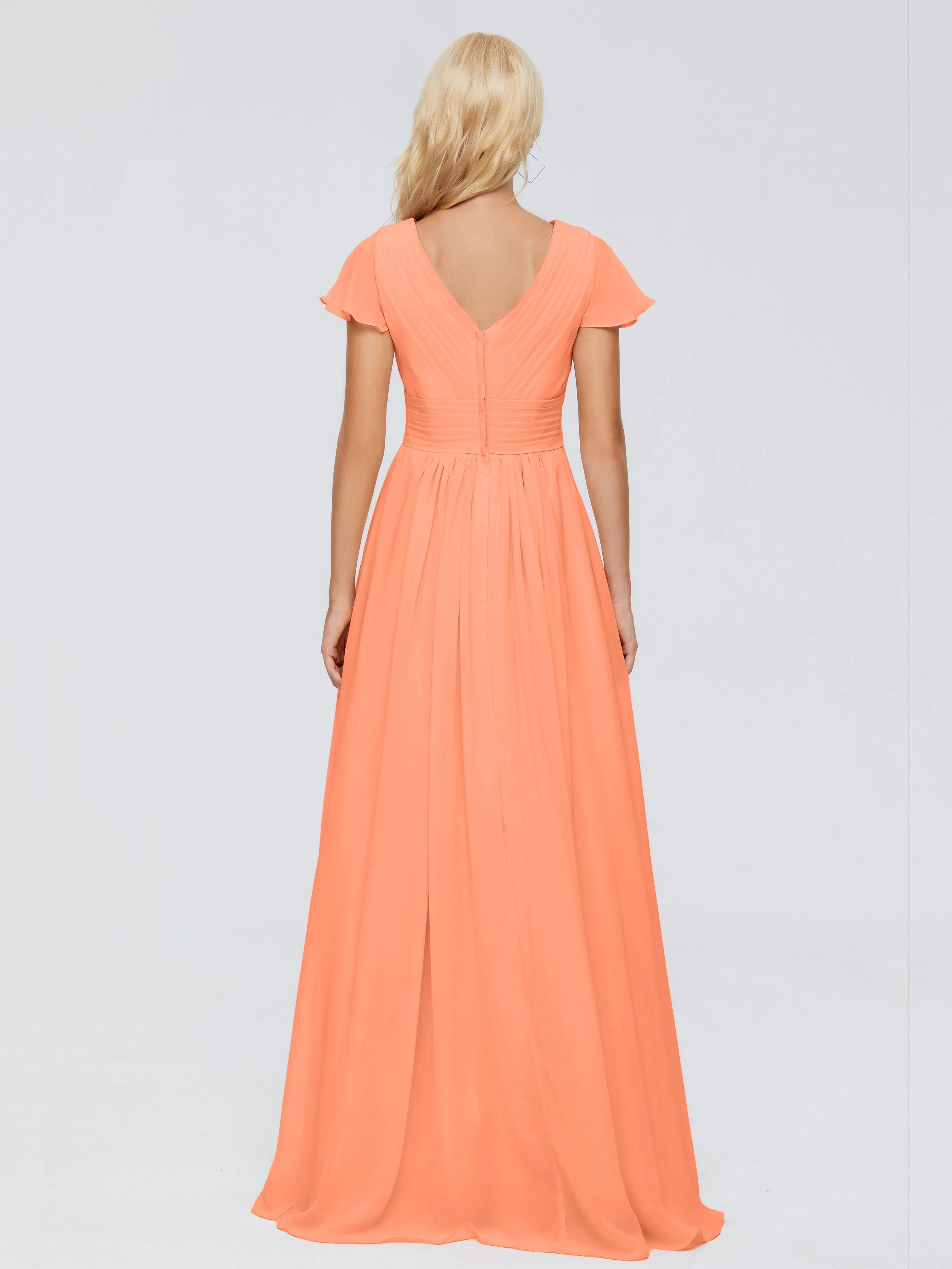 Charlie Cap Sleeves Elegant Chiffon Bridesmaid Dresses