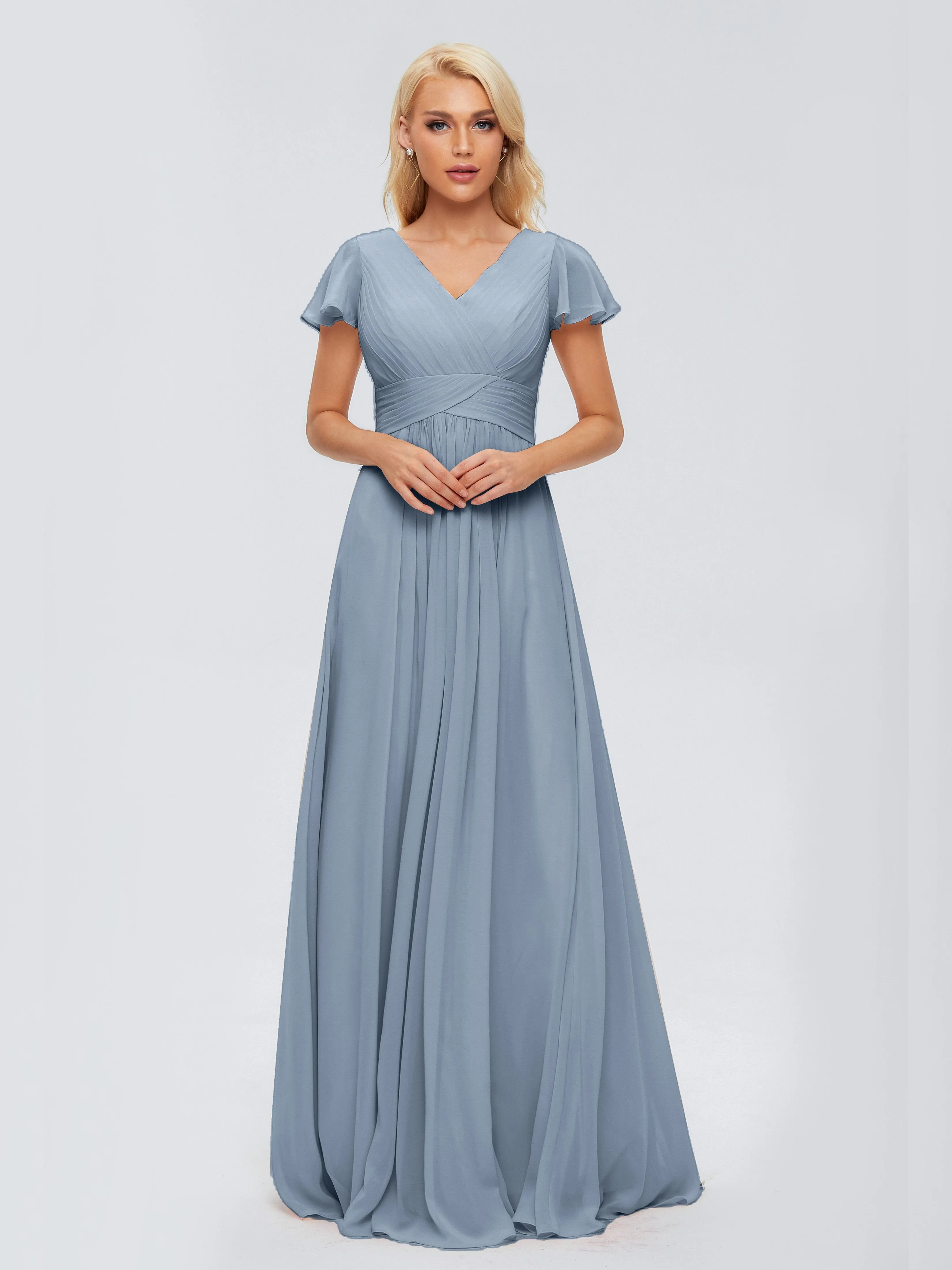 Charlie Cap Sleeves Elegant Chiffon Bridesmaid Dresses