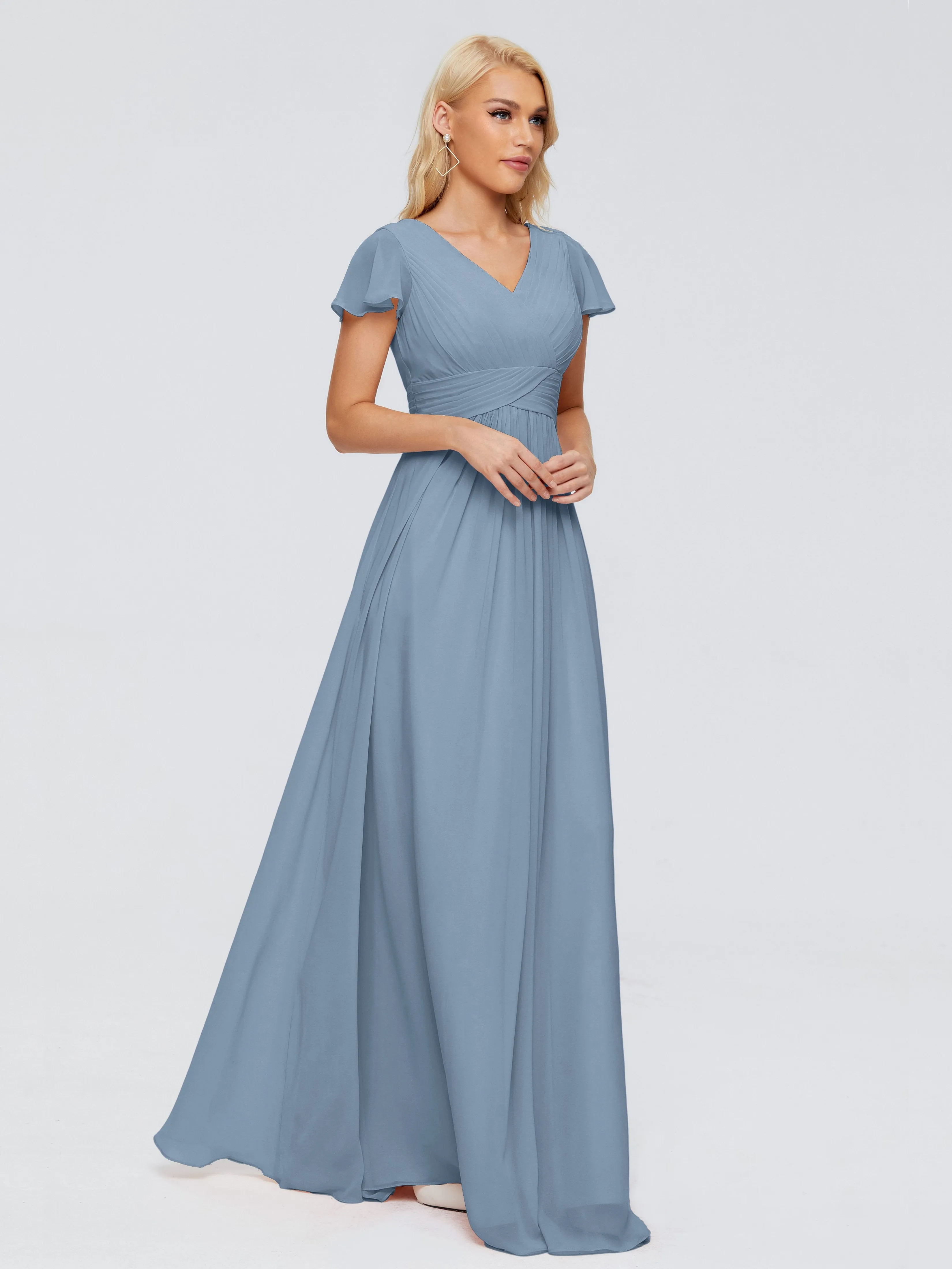 Charlie Cap Sleeves Elegant Chiffon Bridesmaid Dresses