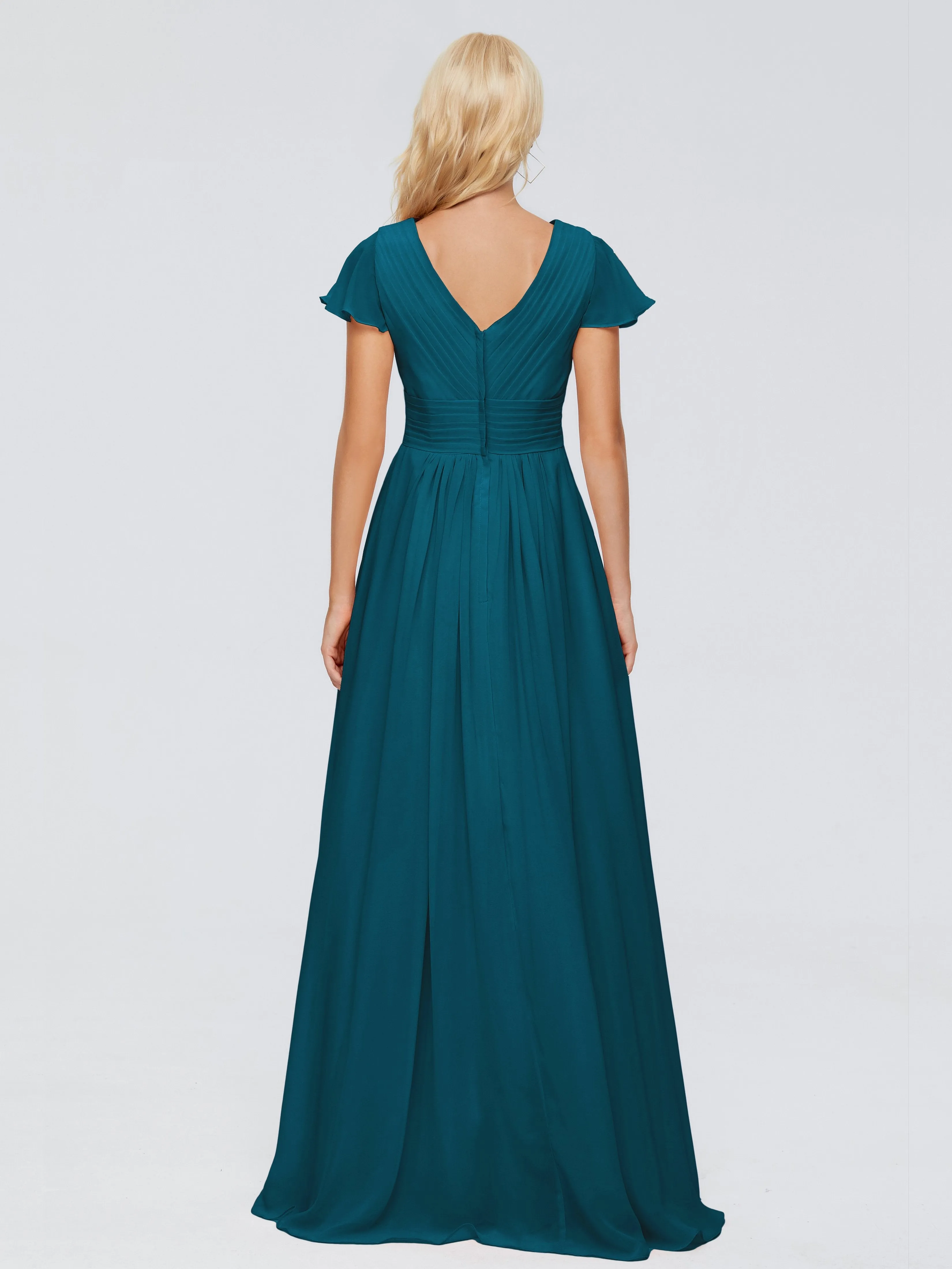 Charlie Cap Sleeves Elegant Chiffon Bridesmaid Dresses