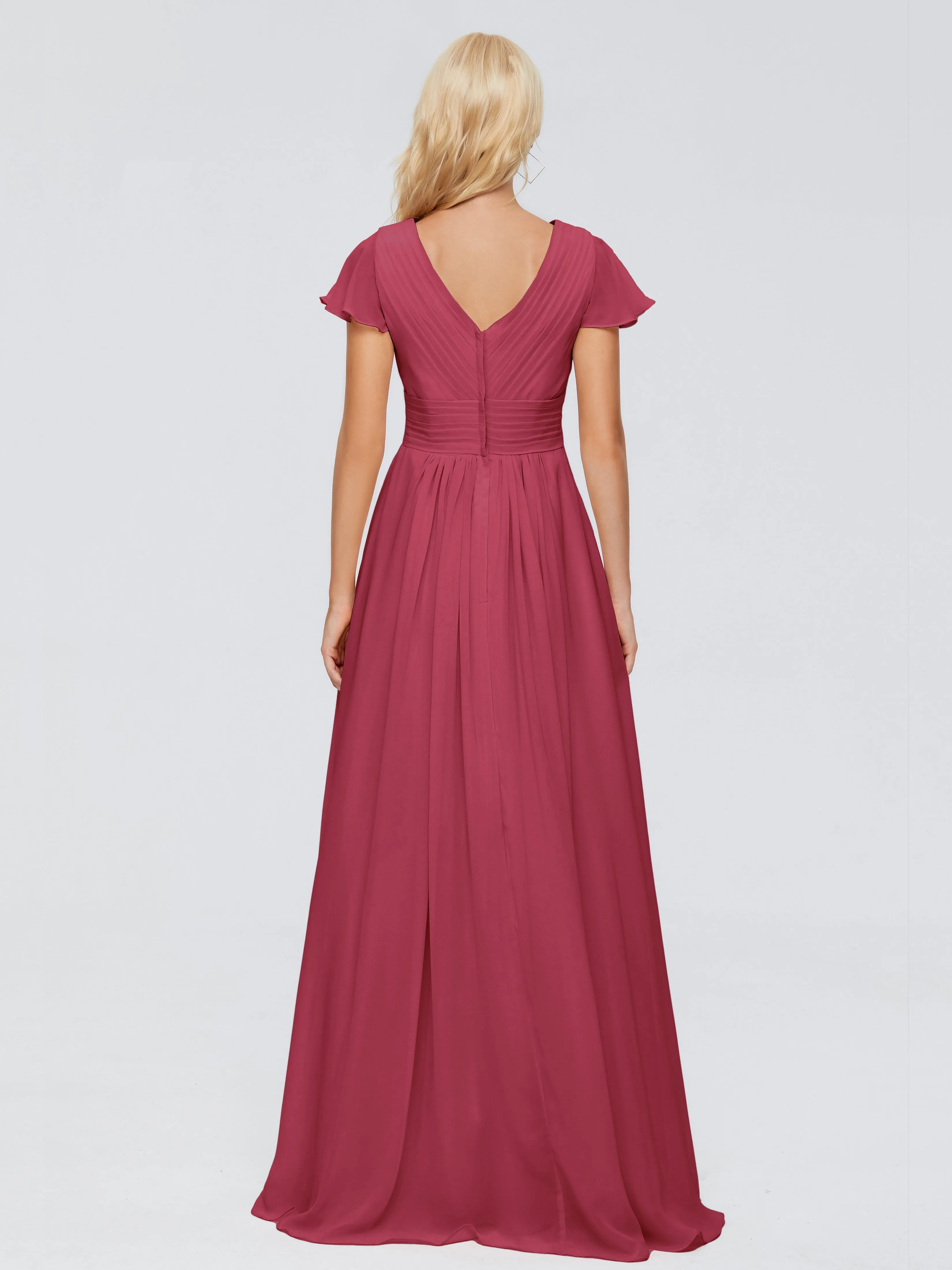Charlie Cap Sleeves Elegant Chiffon Bridesmaid Dresses