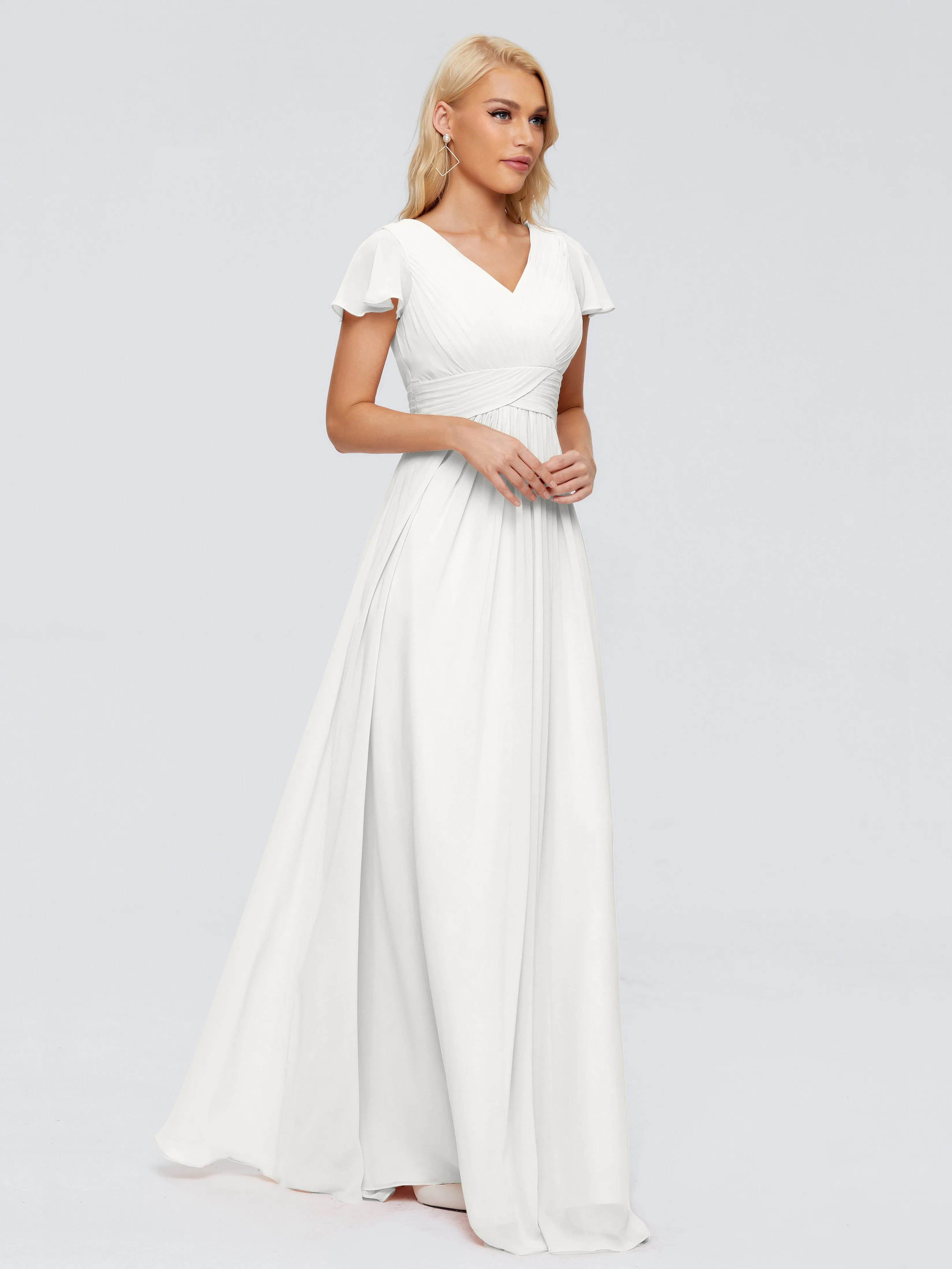 Charlie Cap Sleeves Elegant Chiffon Bridesmaid Dresses