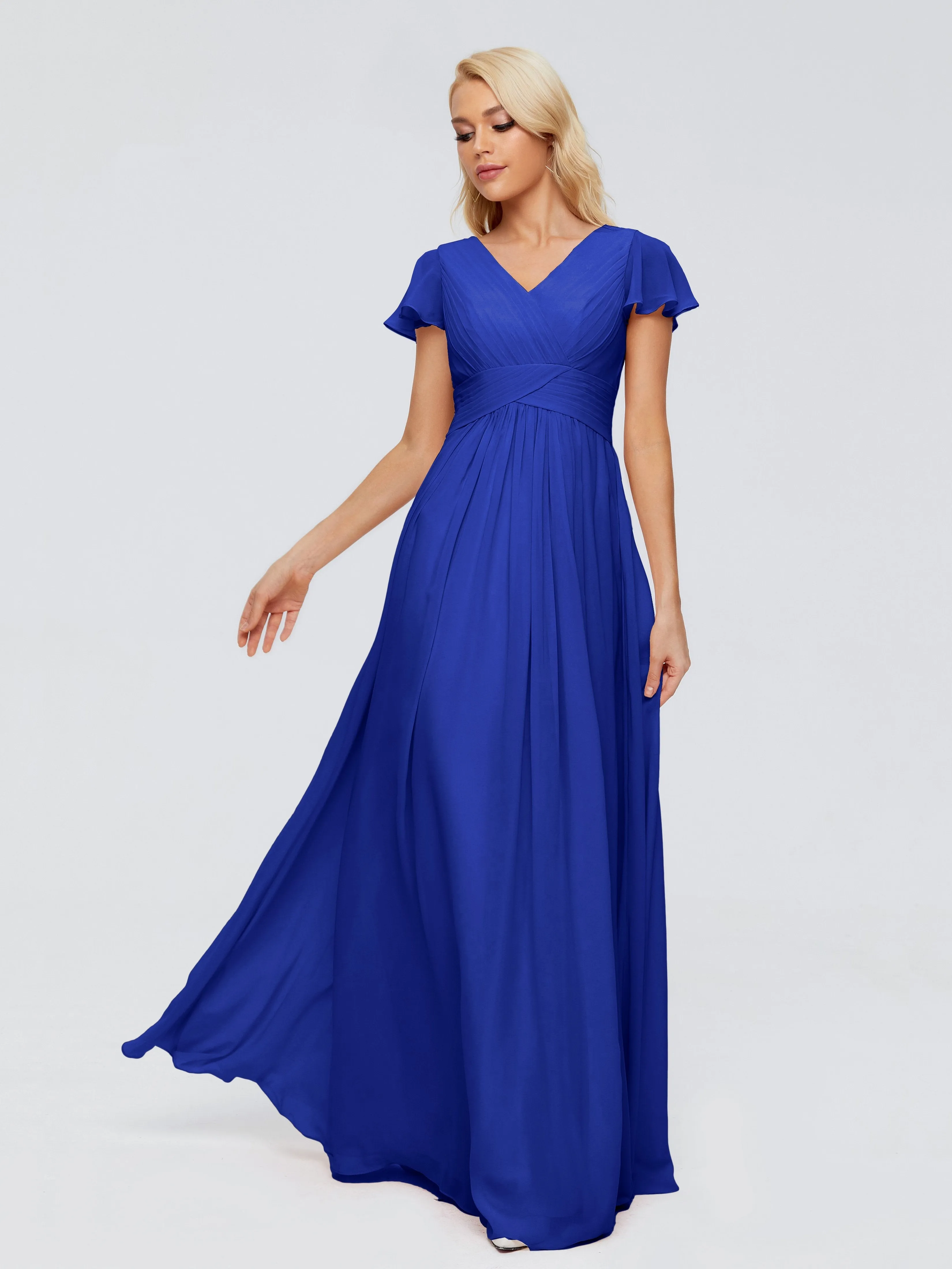 Charlie Cap Sleeves Elegant Chiffon Bridesmaid Dresses