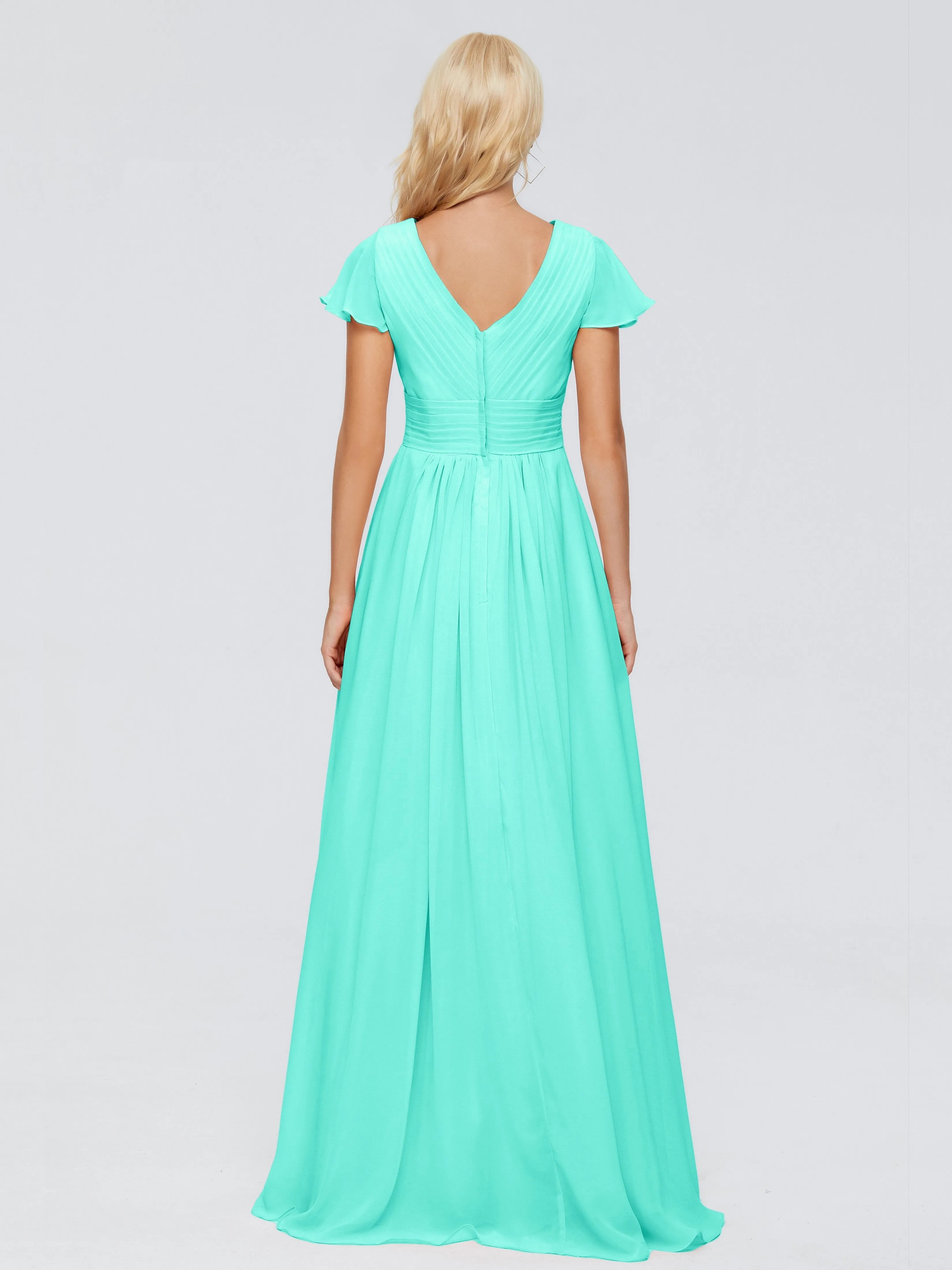 Charlie Cap Sleeves Elegant Chiffon Bridesmaid Dresses