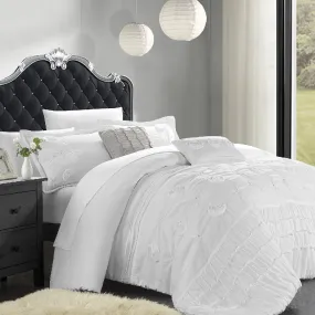 Chic Home 5 Piece Florentina Floral Pleated Comforter Set