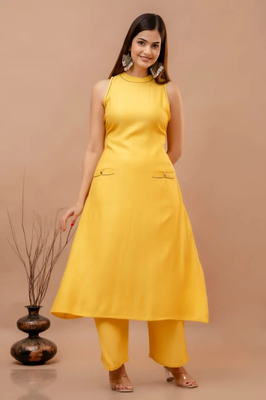 Cotton Dobby Kurti with Palazzo Set