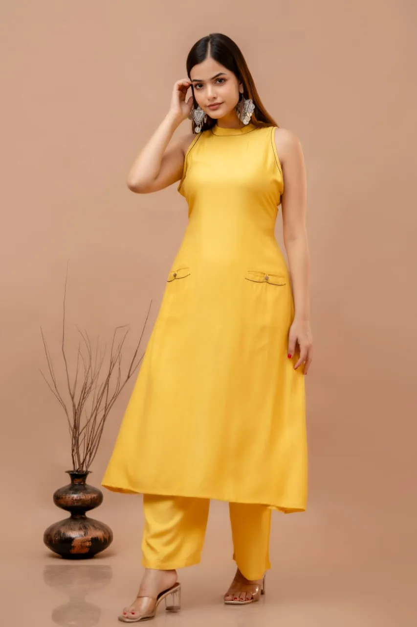 Cotton Dobby Kurti with Palazzo Set
